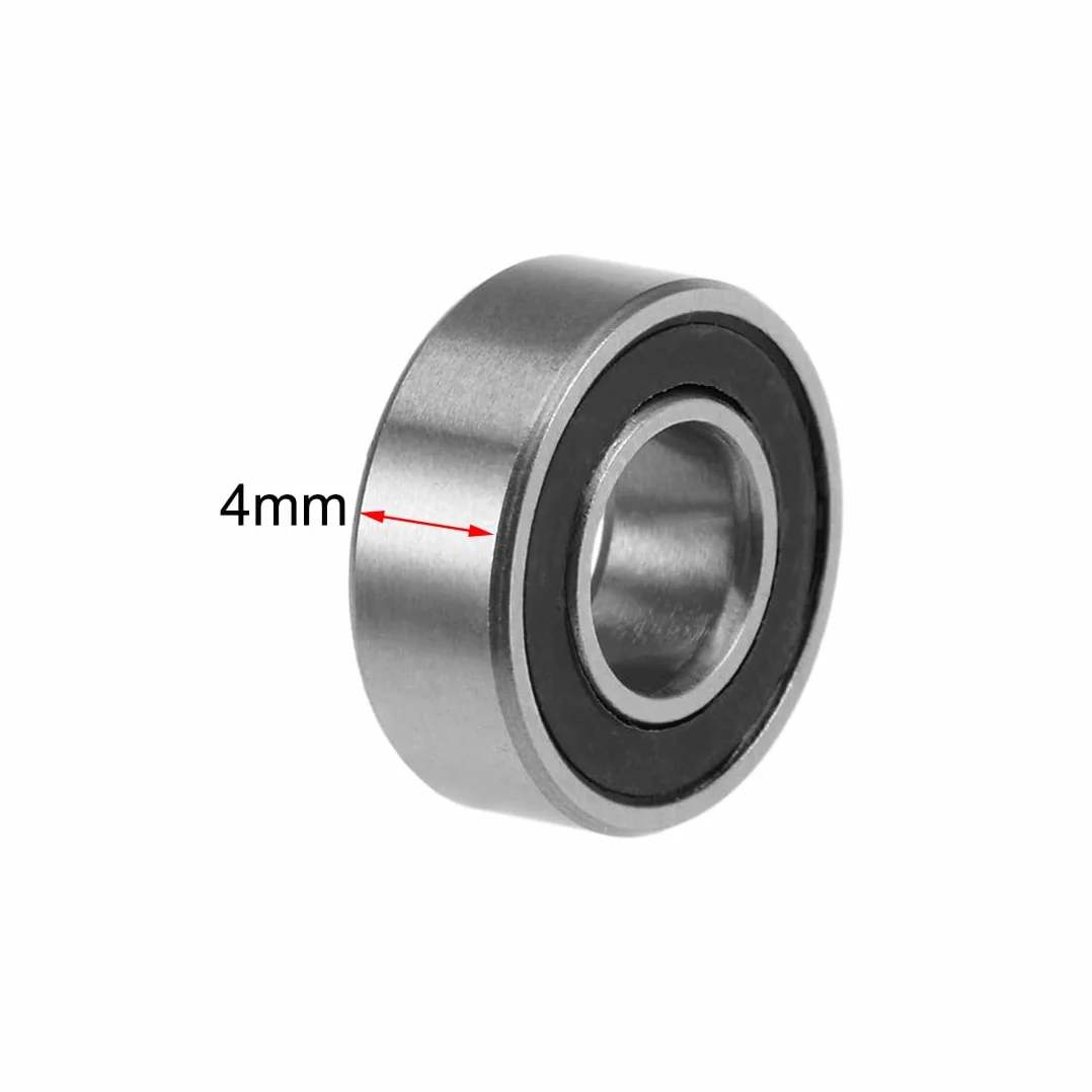 sourcing map 20 sztuk łożysko kulkowe zwykłe MR115-2RS 5 mm średnica wewnętrzna 11 mm średnica zewnętrzna 4 mm otwór podwójnie uszczelniona stal chromowana Z2