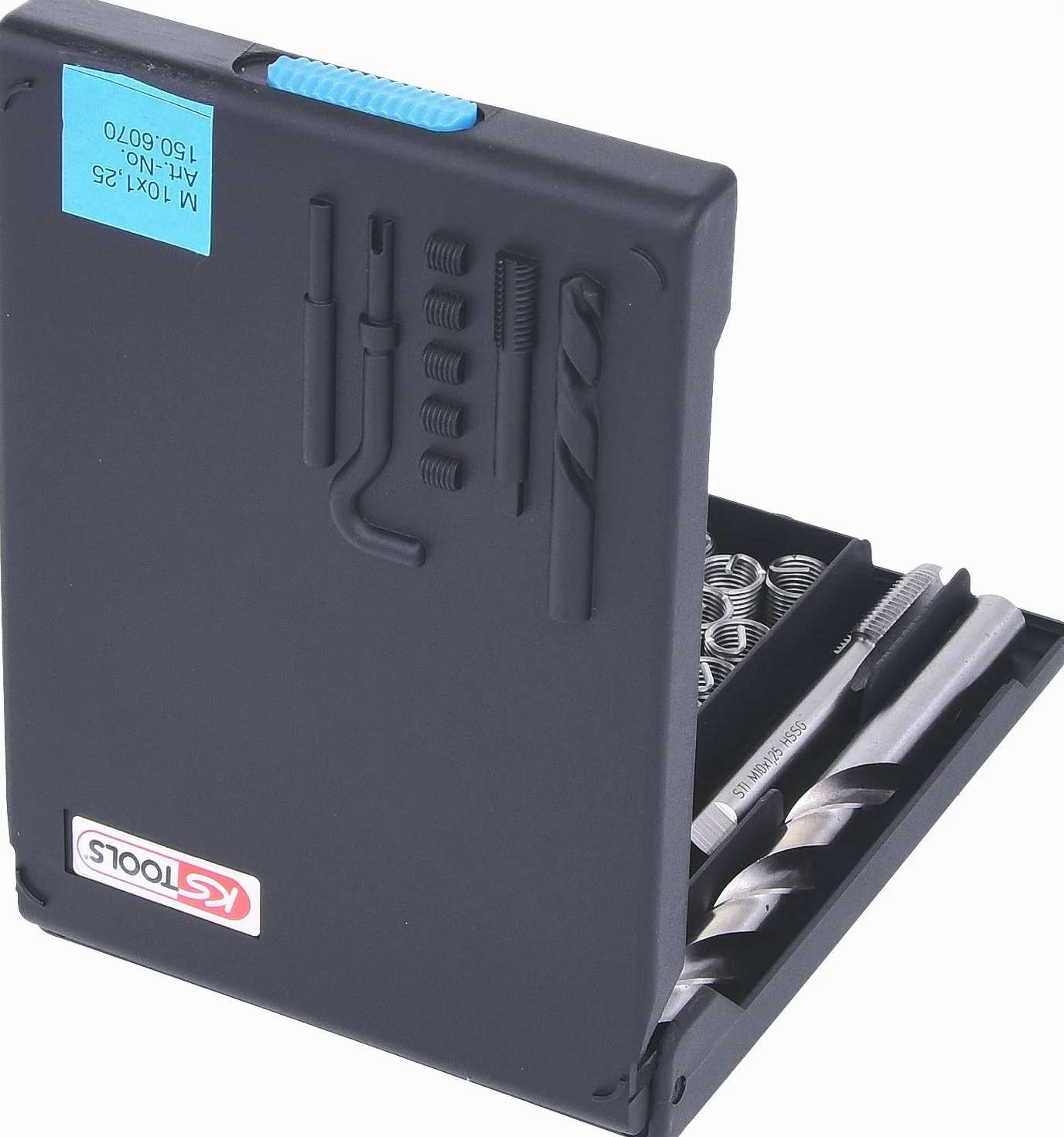 KS Tools 150.6070 Zest do naprawy gwintów ze stali nierdzM10 x 1,25 x 13,8 mm, 19-szt
