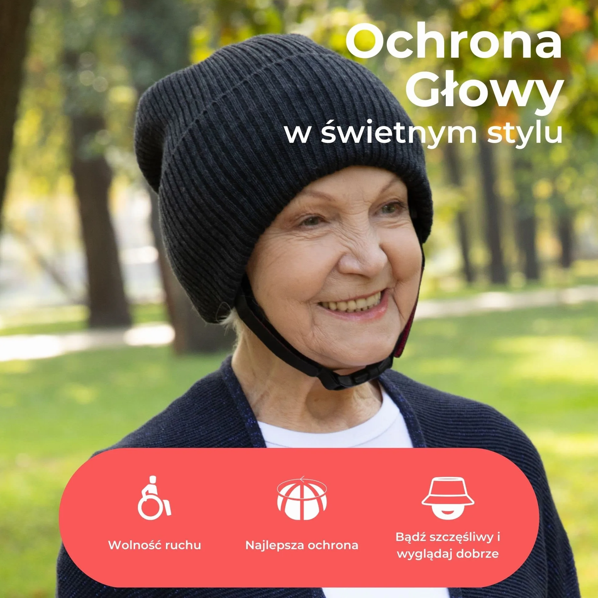 Ribcap Lenny antracyt duży, miękka ochrona głowy, Ø 59-61 cm