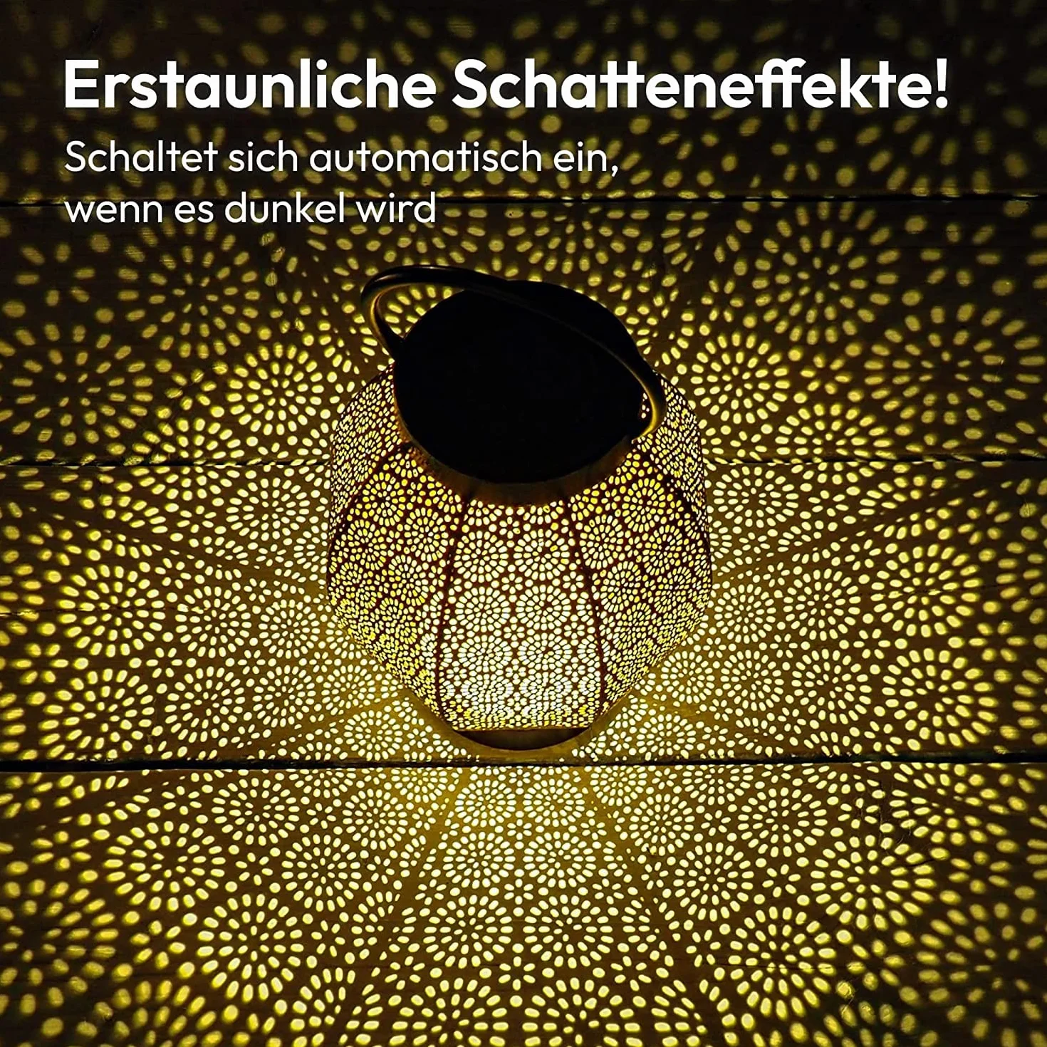 Gadgy Latarnia solarna na zewnątrz, z motywem kwiatu, do użytku na zewnątrz, dekoracja tarasu, wodoszczelność IP65, orientalna dekoracja ogrodowa, wisząca lub stołowa