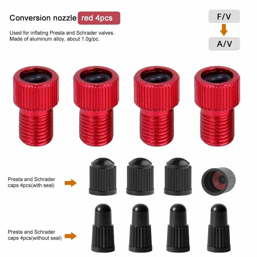 Adapter do zaworu ze stopu aluminium, konwertuj presta na schrader