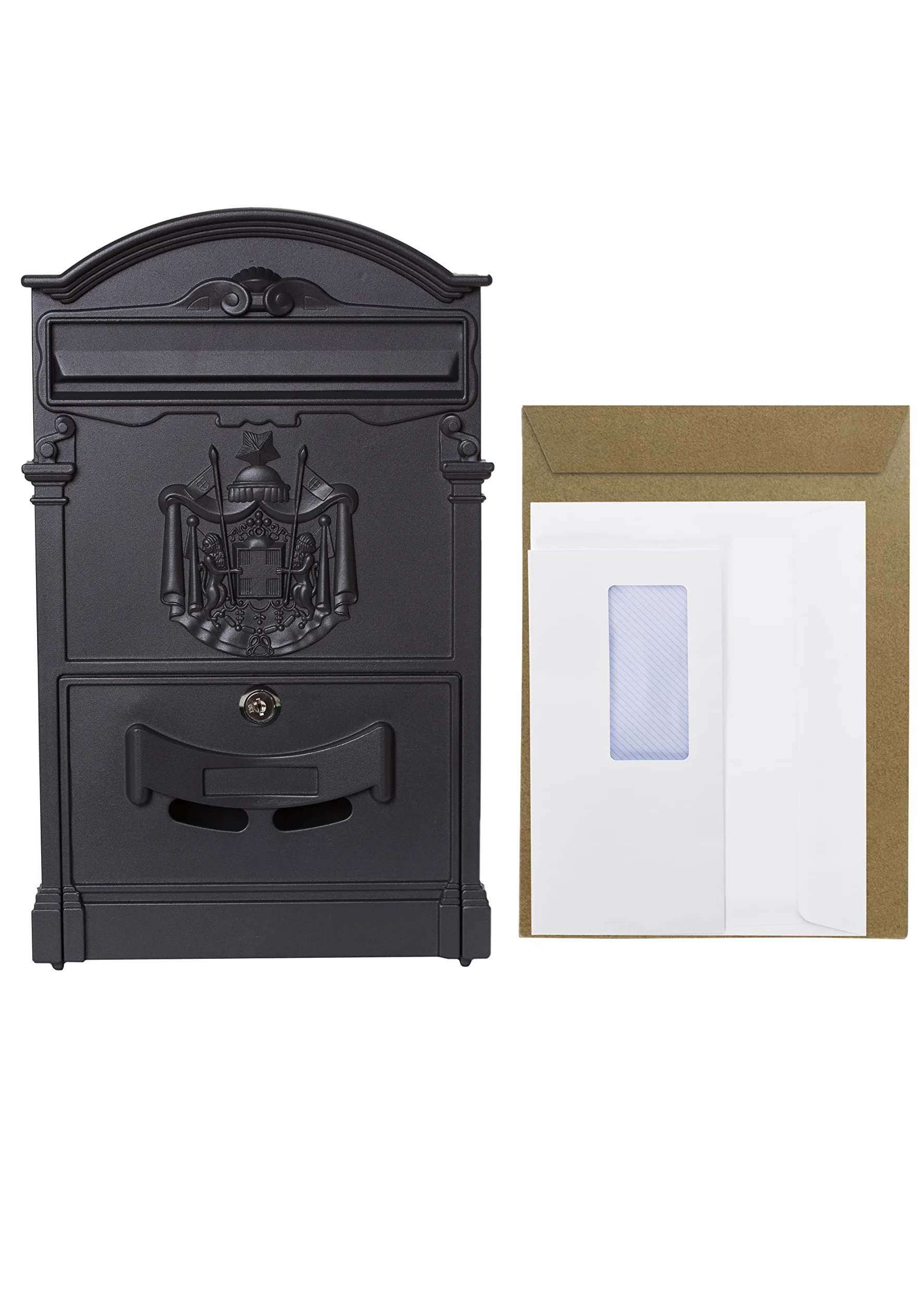 ARREGUI Residencia D-2151/N indywidualna skrzynka na listy aluminiowa czarna 42x26x9 cm DIN A4