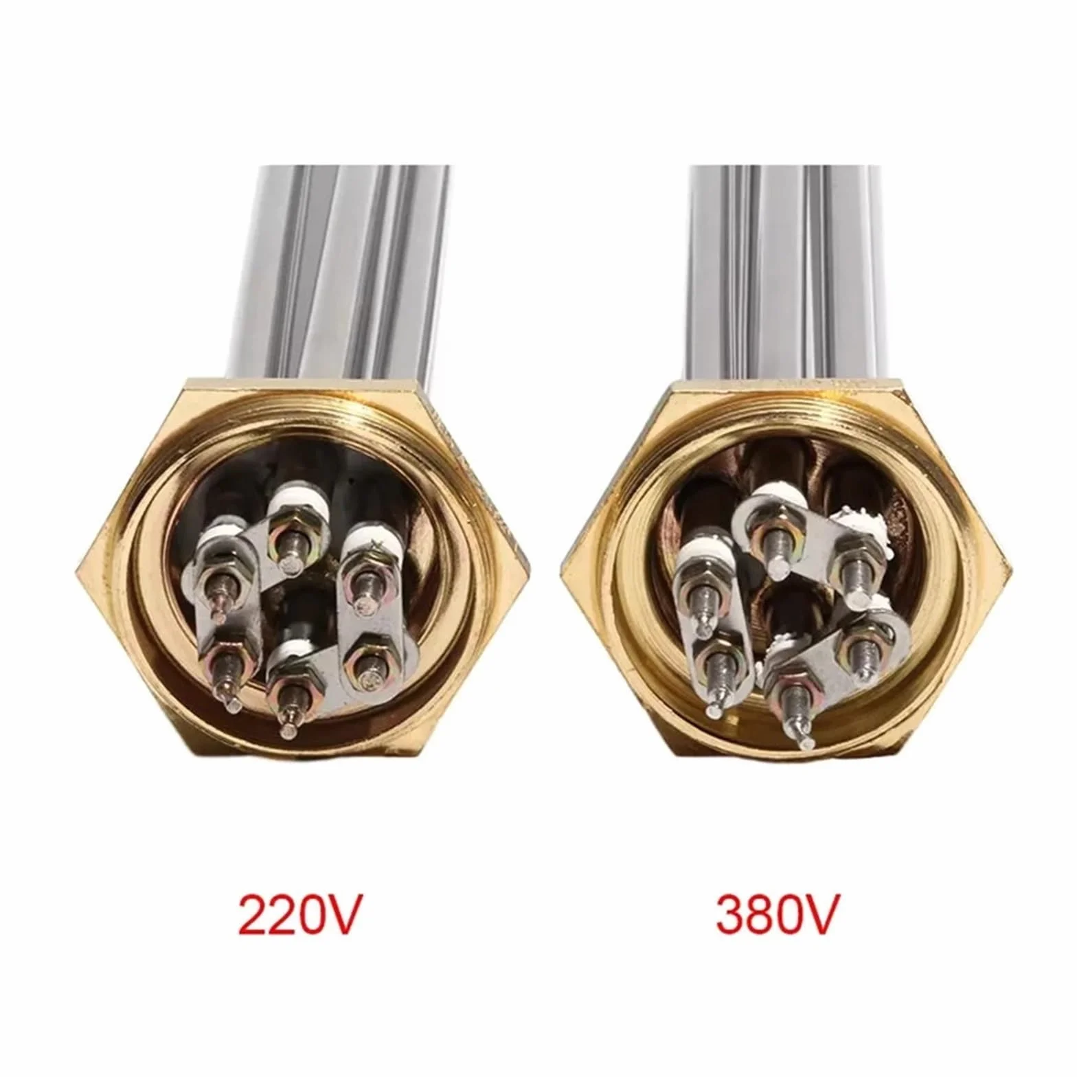 1 1/2 "gwint miedziany zanurzeniowy podgrzewacz wody 220 V/380 V 304SUS elektryczna rura grzewcza do zbiornika(220V,4.5KW 223mm 304SUS)