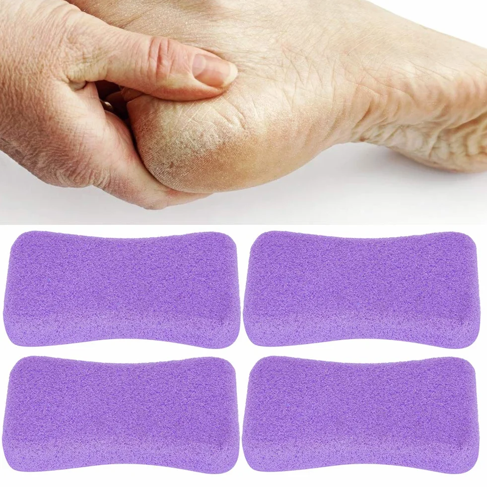 Pumeks do stóp 4 sztuki Peeling z kamienia kalusa Usuwanie twardej skóry Pedicure Scrubber fioletowy