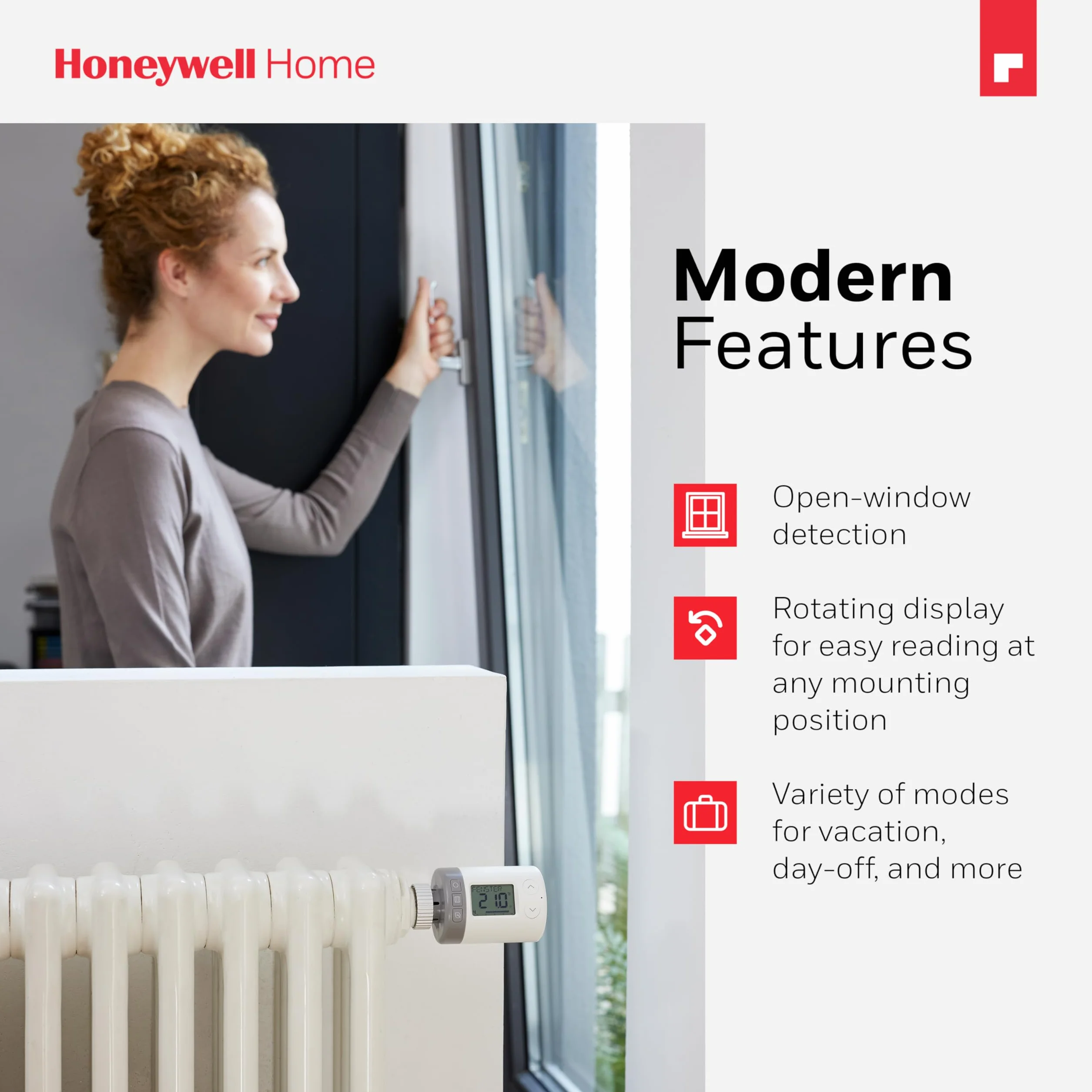 Honeywell Home Inteligentna i programowalna głowica grzejnika elektronicznego, zestaw 2 szt