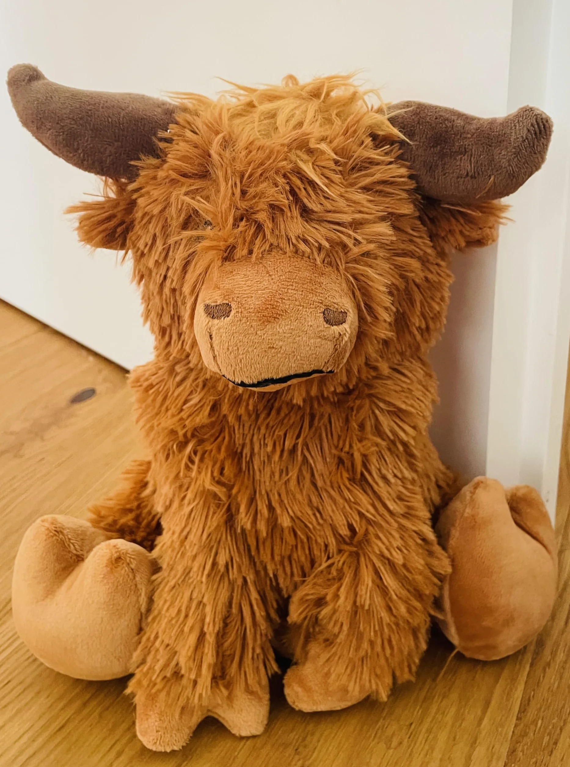 Khevga Stoper do drzwi z materiału – wysokiej jakości uchwyt na drzwi Highland Cattle, waga 1 kg, wysokość 23 cm, rustykalny design, odbojnik drzwiowy, dekoracja do salonu, biura i pokoju dziecięcego