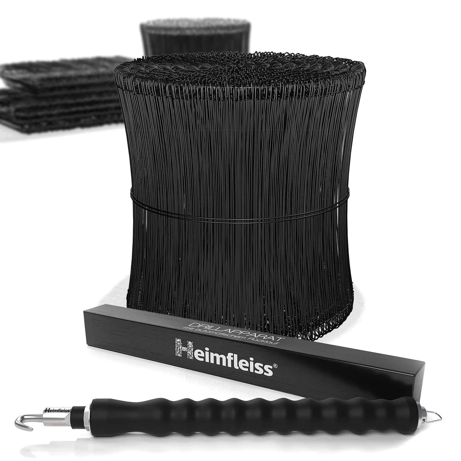 Heimfleiss® Drillapparat Driller + drut rzymski od 1,4 x 100 do 300 mm (1000 szt.) - wysokiej jakości zestaw składający się z 1 x opaski drucianej szczypce i drutu wiążącego