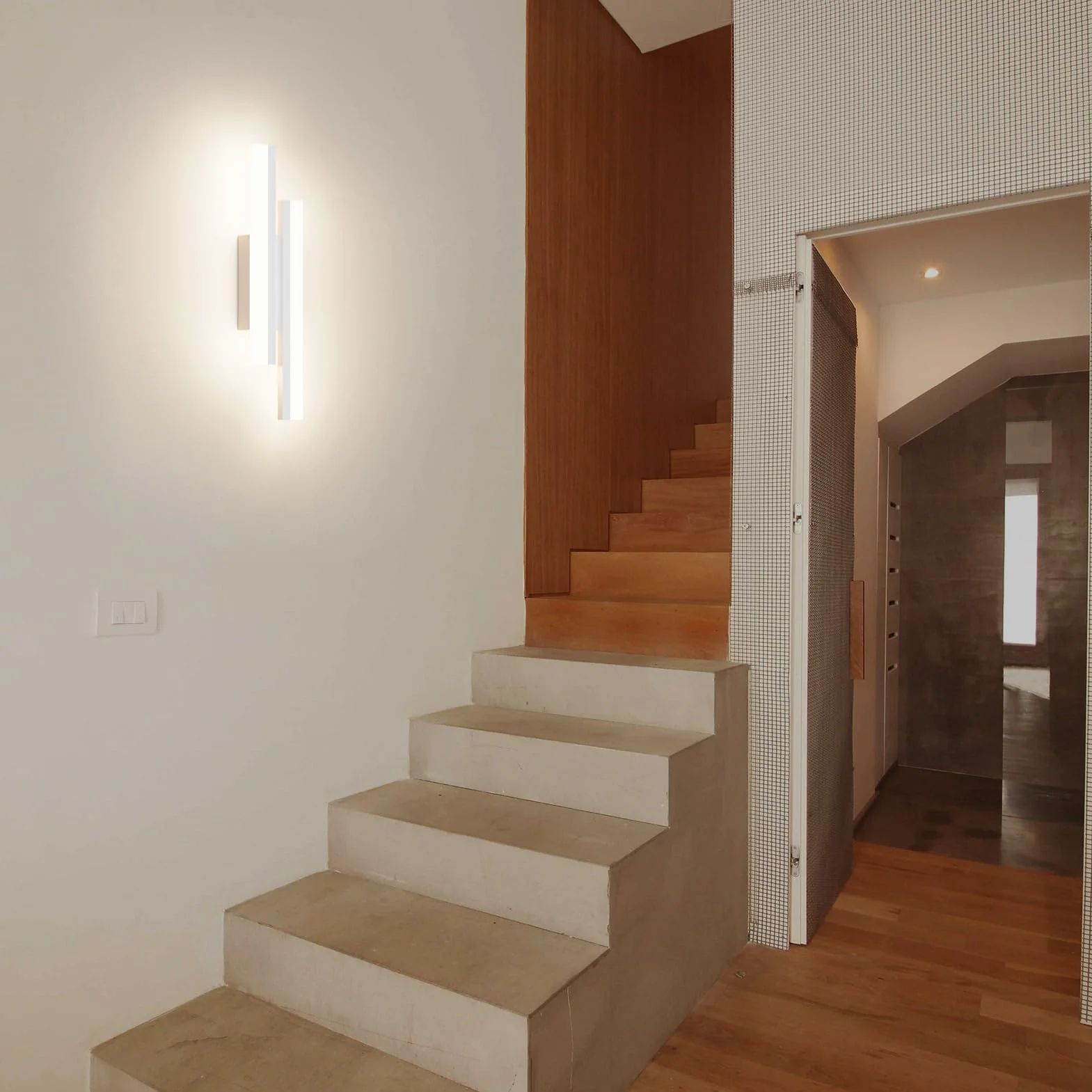 Klighten Lampa ścienna LED do wnętrz, 40 cm, 12 W, 850 lumenów, nowoczesna lampa, aluminium, żelazo + akryl, do sypialni, salonu, korytarza, klatki schodowej, 110-240 V, biała
