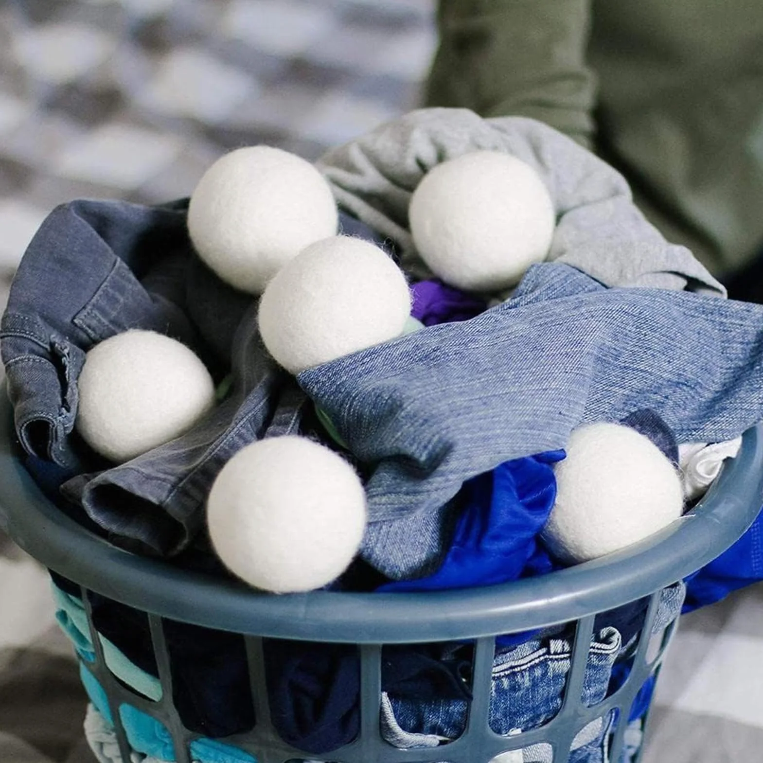 Wool Dryer Ball, Fabric Softener Alternative, 6cm/2.36 Inches in Diameter Reduction, Fresh and Gentle on the Skin Quick-Drying Aid, Set of 6, for Laundry Accessories Wool