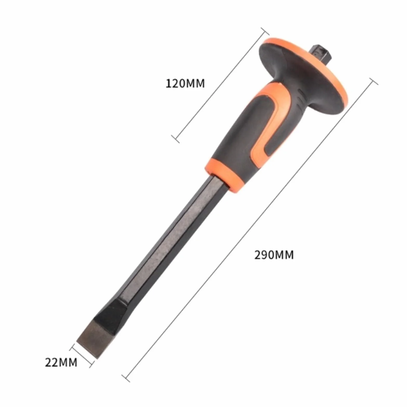 Masonry Chisel 250mm 300mm Pointed Flat Head Rock Concrete Stone Brick Chisel With Hand Guard