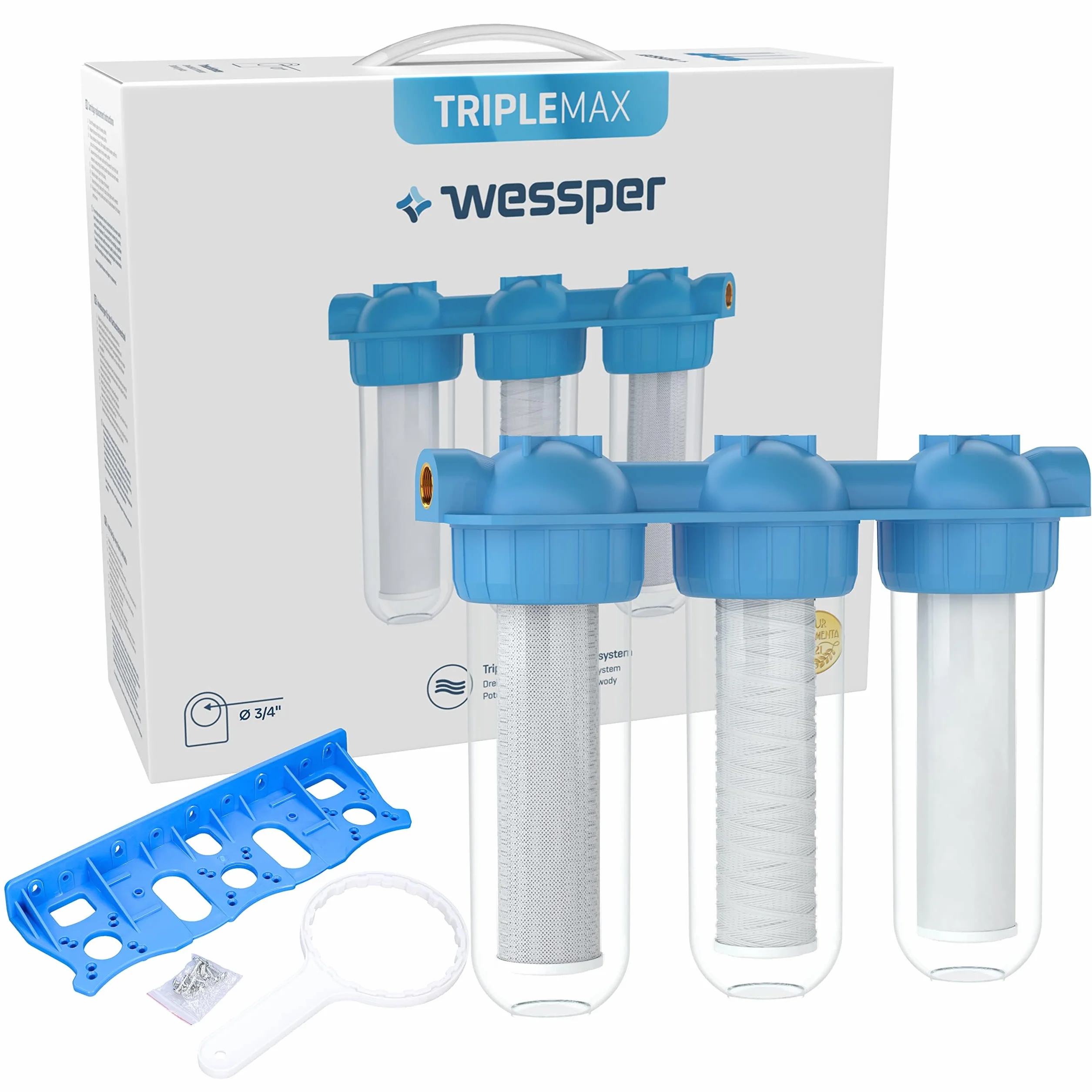 Wessper 3 Stopniowy system oczyszczania wody 3 filtry, złącze ¾''