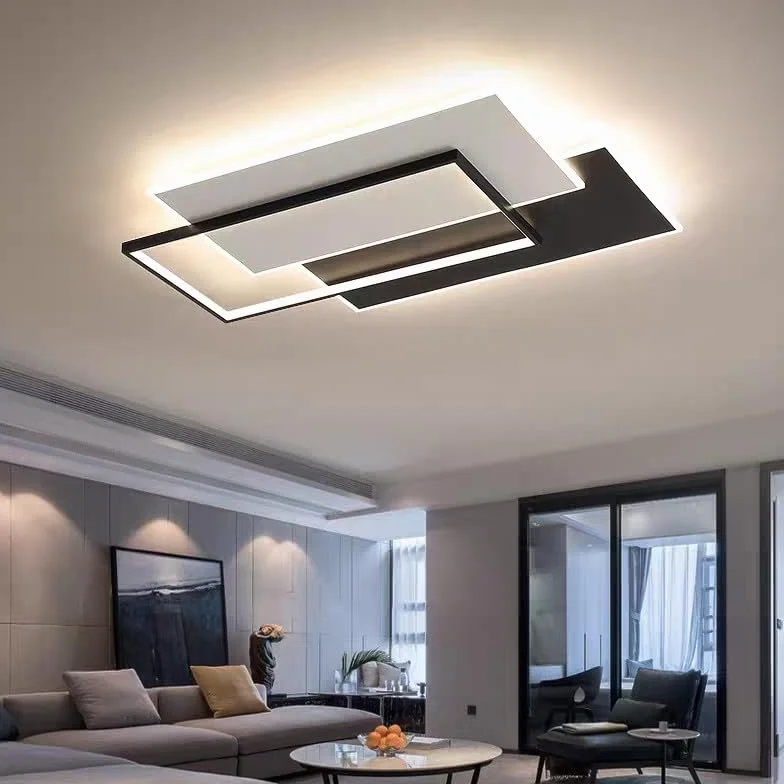 Nowoczesna lampa sufitowa LED z pilotem zdalnego sterowania do salonu, sypialni dziecięcej, jadalni (biała, średnica 50 cm)
