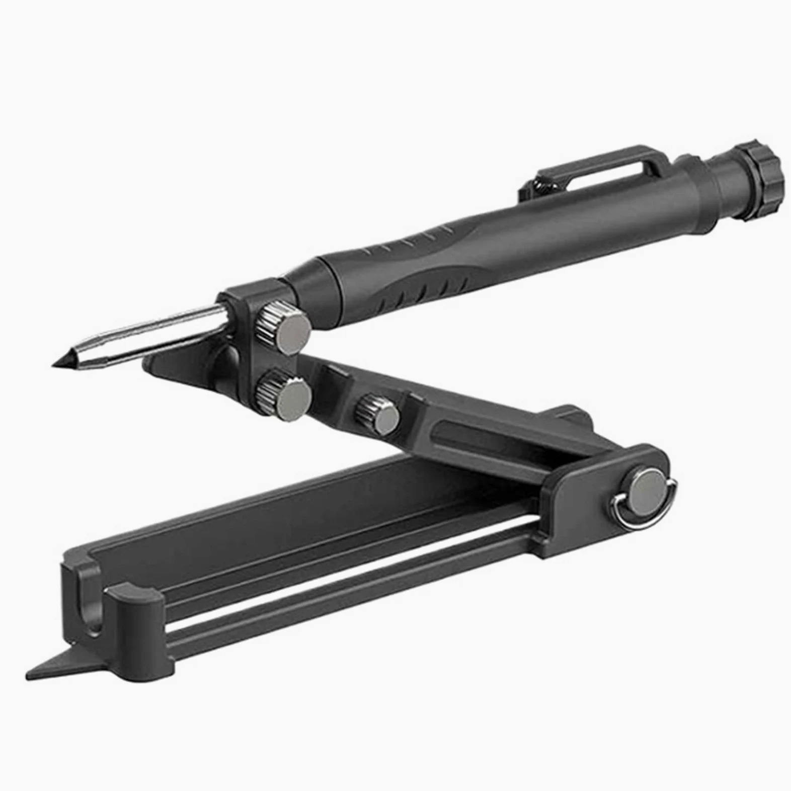 Plastikowe/metalowe Narzędzie Do Rysowania Wielofunkcyjne Narzędzie Budowlane Rysik Ołówkowy DIY Do Obróbki Drewna Rysik Miernik Linii Pomiar Konturu (Size : Black alloy)