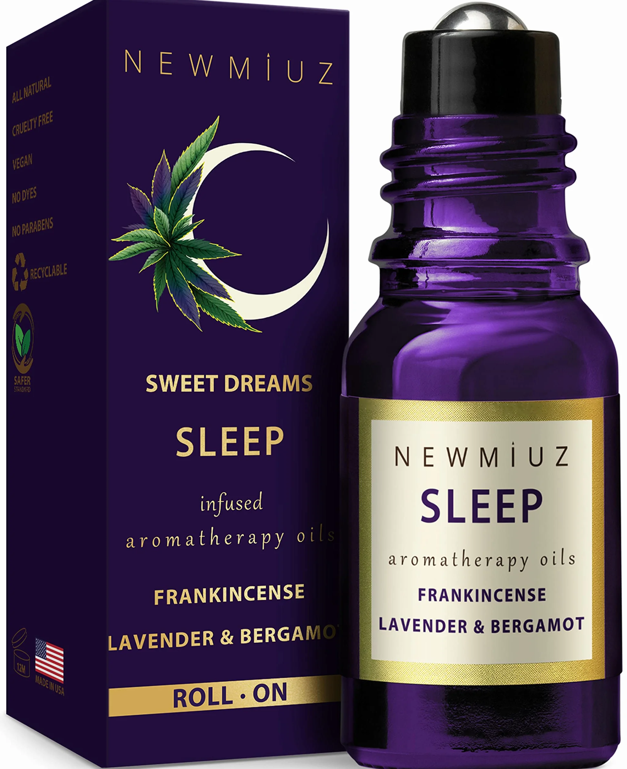 Sleep Roll On Essential Oil Anti Stress Calming Aromatherapy Stick Lavender Bergamot Frankincense Relaxation Stress Gifts for Women