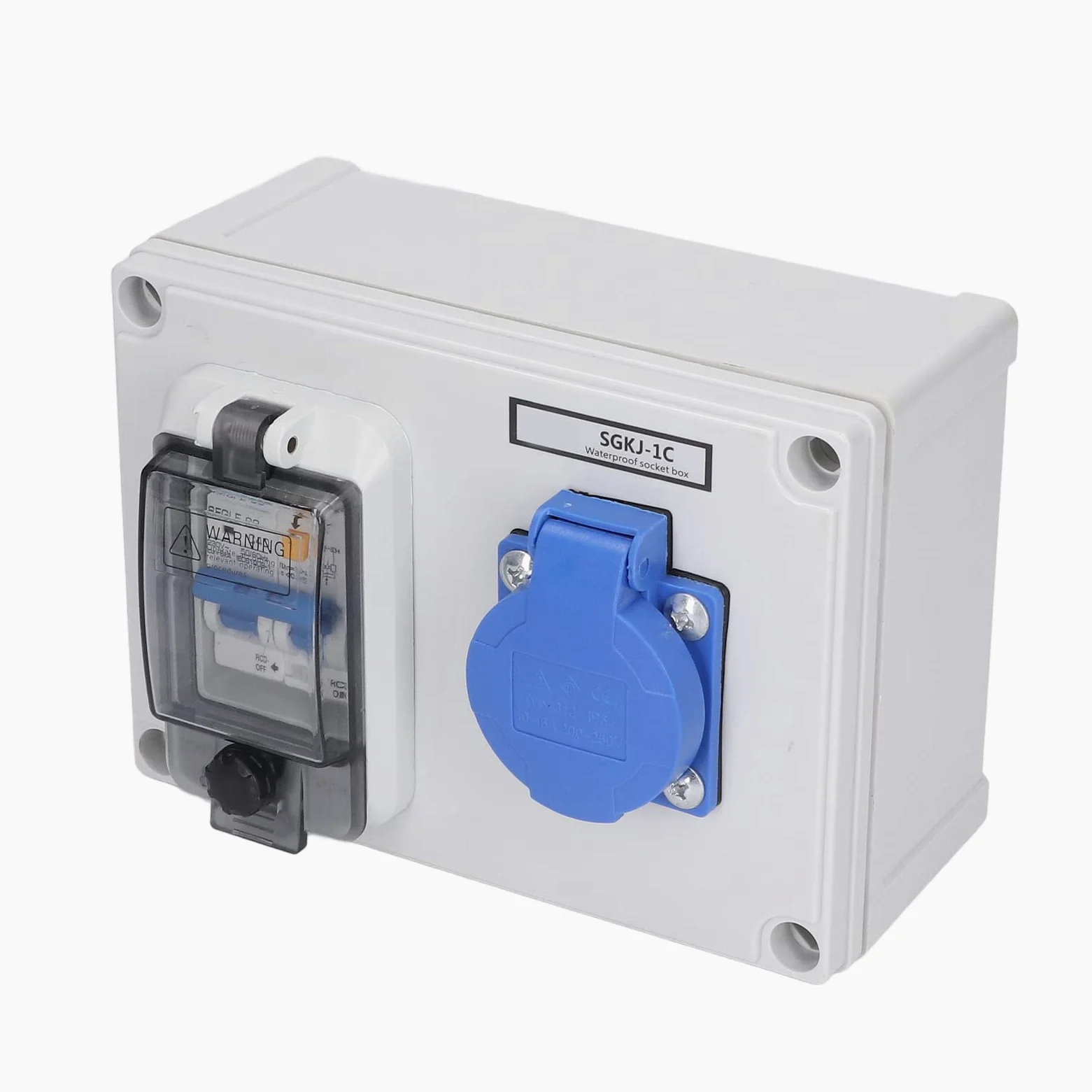 Gniazdo zasilania, skrzynka wyjściowa Obudowa ABS z 230V 40A 1P + N RCD do wewnętrznych miejsc na zewnątrz