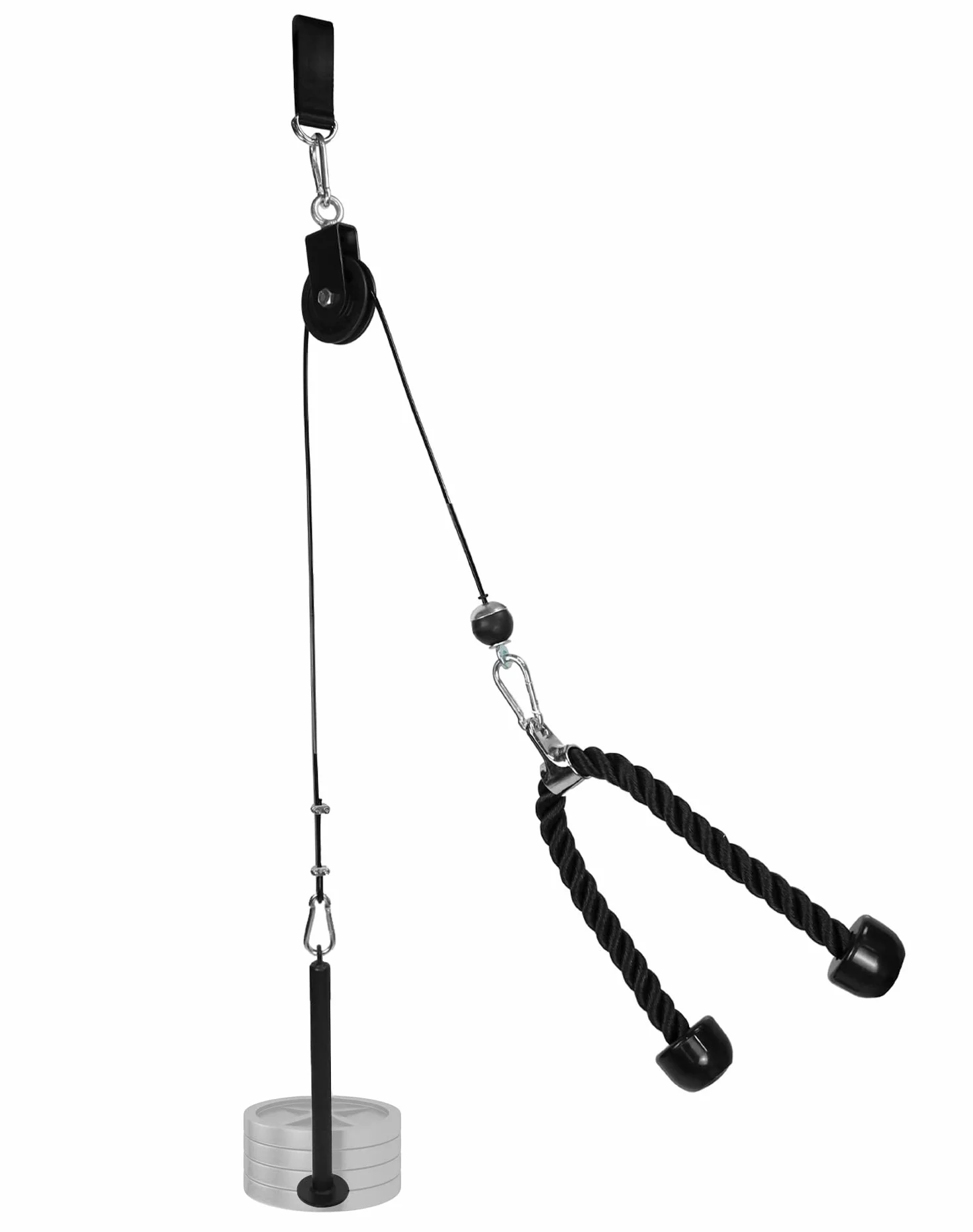 QWORK® Kabel fitness, kabel trenera ramion fitness, krążek linowy fitness, trening siłowy w domu, sprzęt fitness do domu
