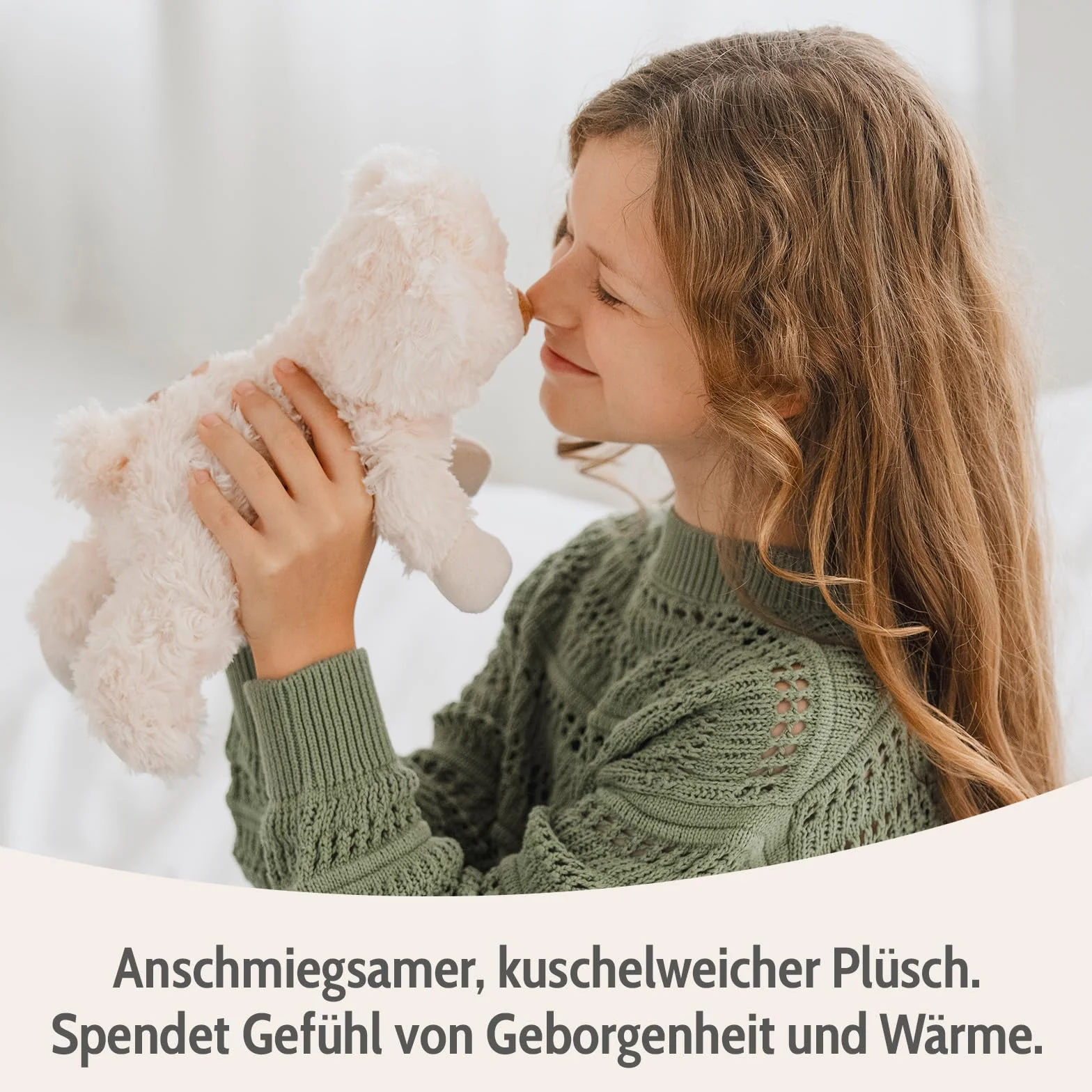 Habibi Pluszowa poduszka rozgrzewaj?ca/pluszak dla dzieci i doros?ych 1628 mi? le??cy z wype?nieniem prosa, przytulanka ciep?a do podgrzewania w kuchence mikrofalowej/piekarniku, idealna równie? dla