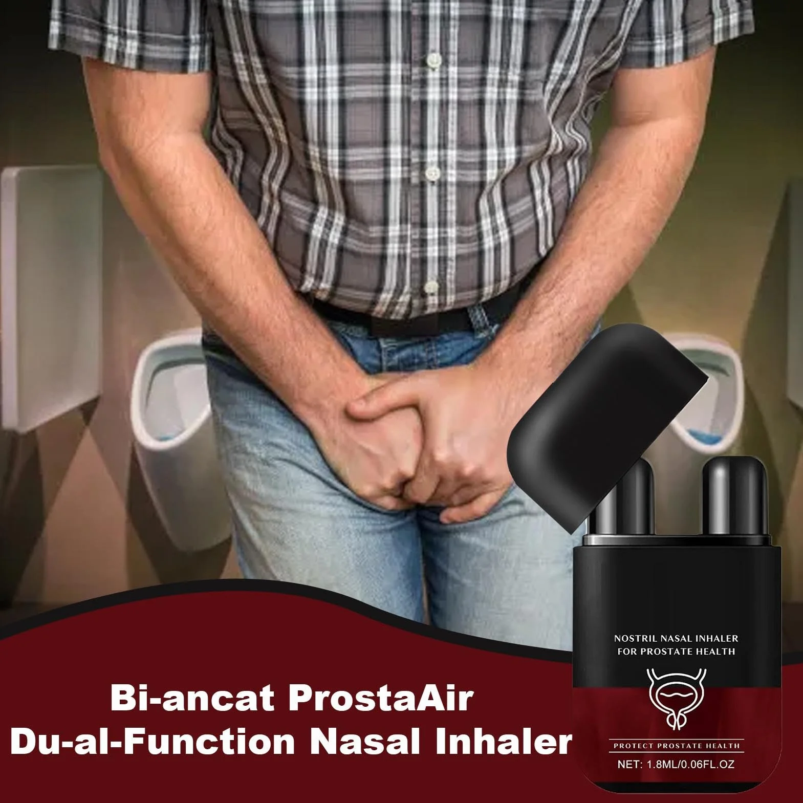 Inhalator do nosa dla zdrowia prostaty, dwufunkcyjny drążek do nosa, 1,8 ml aromaterapeutyczny, mały inhalator czyszczący dla dobrego samopoczucia mężczyzn, idealny do opieki zdrowotnej taty