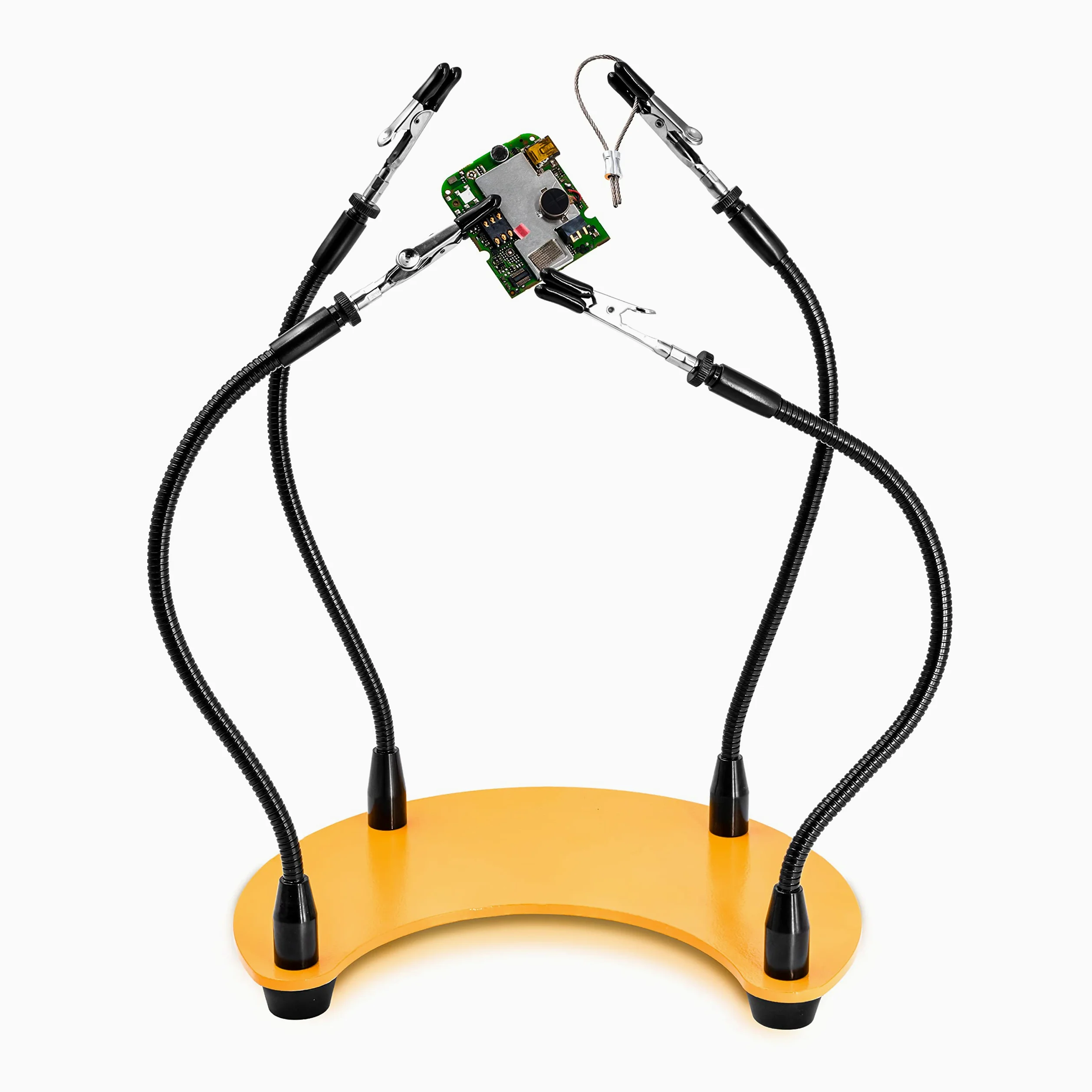 Fstop Labs Helping Hands Narzędzie do lutowania, trzecia ręka Narzędzie do lutowania PCB, Cztery Ręce Pomocne Ręce Rzemiosło Biżuteria Hobby Warsztat Stacja Pomocna Antypoślizgowa Stalowa Podstawa