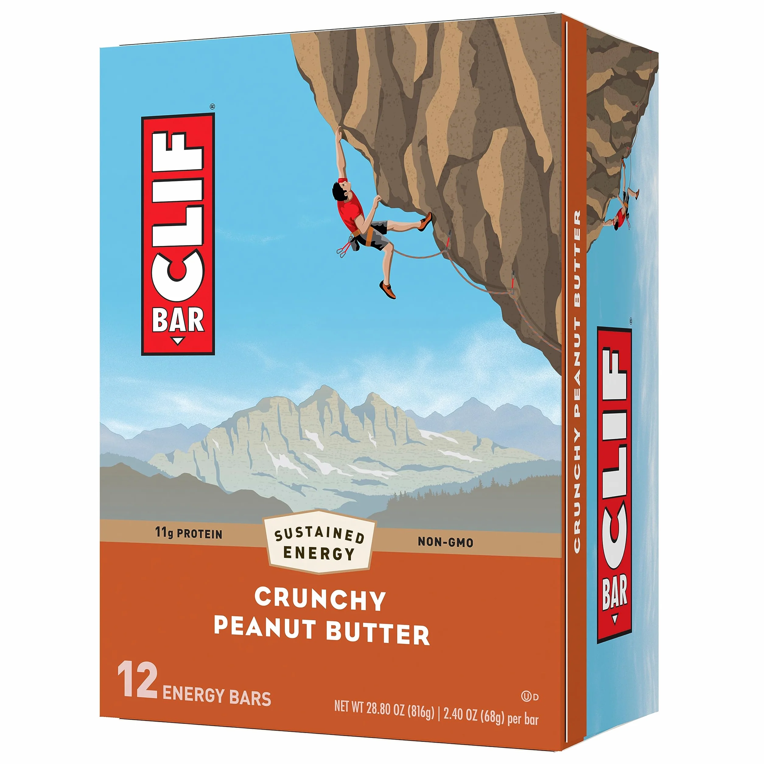 Clif Bar Crunchy Peanut Butter Energy Bars, 12 barów / pudełko