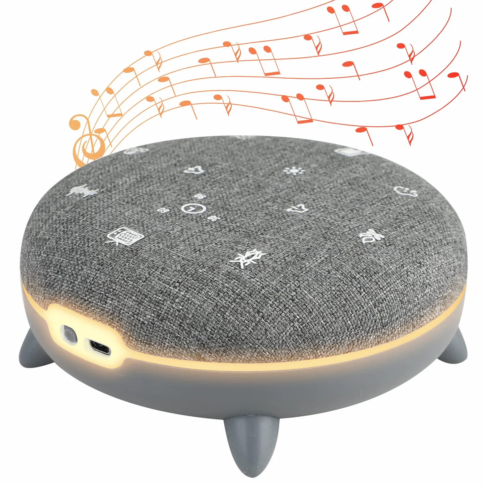 TERRAILLON ZEN BOX Biała Maszyna do Szumów z 7 Kojącymi Dźwiękami Bluetooth 8 Jasnych Nastrojów 30-60-90 min USB-C