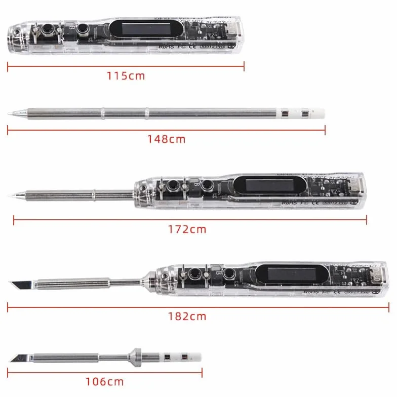 SEQURE SI012 Pro lutownica z grotem T12-B2 Transparent