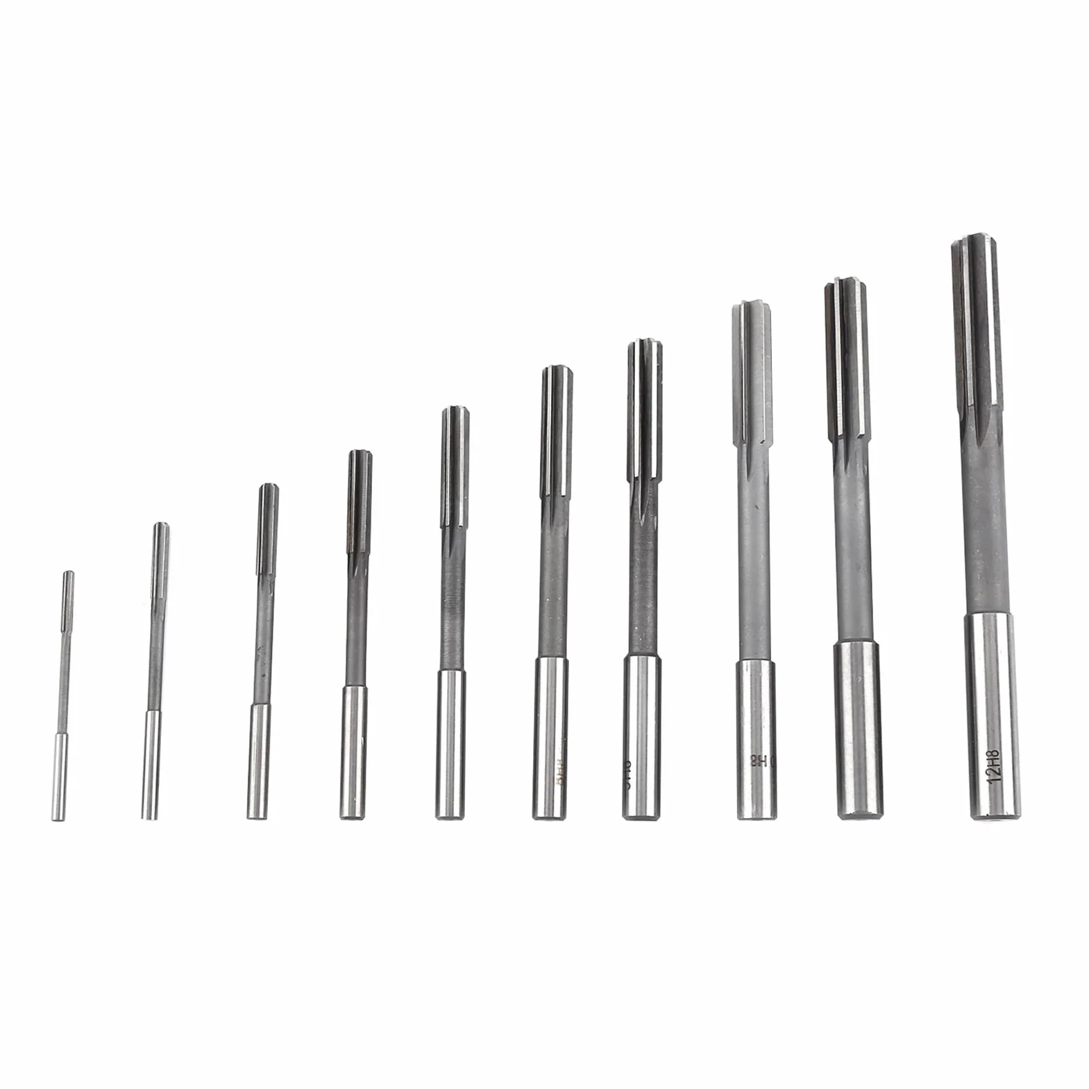 10 stücke Maschinenreibahle HSS Zylinderschaft Chucking Reibahlen Fräser Werkzeug-set, 3/4/5/6/7/8/9/10/11/12mm