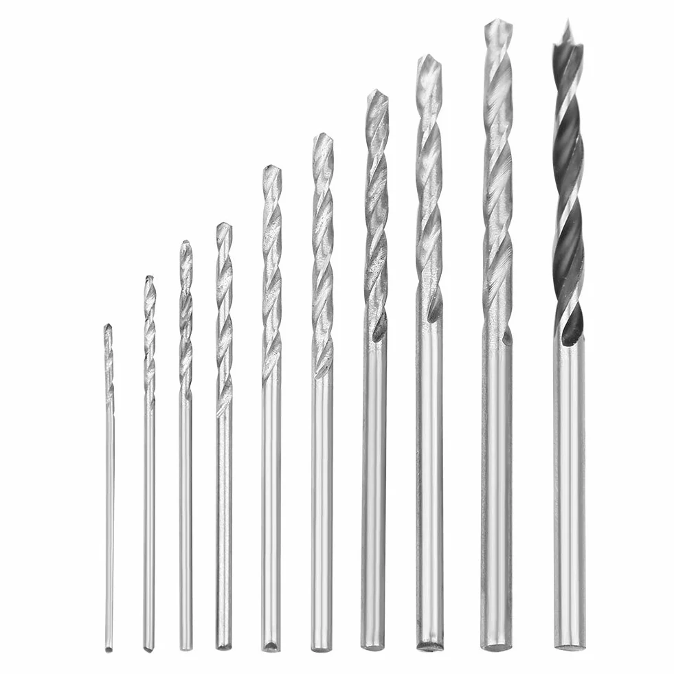 Mini Wiertarka Ręczna, Zestaw 10 Małych Wierteł Ręcznych Wierteł Krętych Micro Mini Przenośny Zestaw Narzędzi 0.8-3.0mm do Biżuterii Modelowej Orzech Bursztynowy Wosk Pszczeli Oliwna Nakrętka