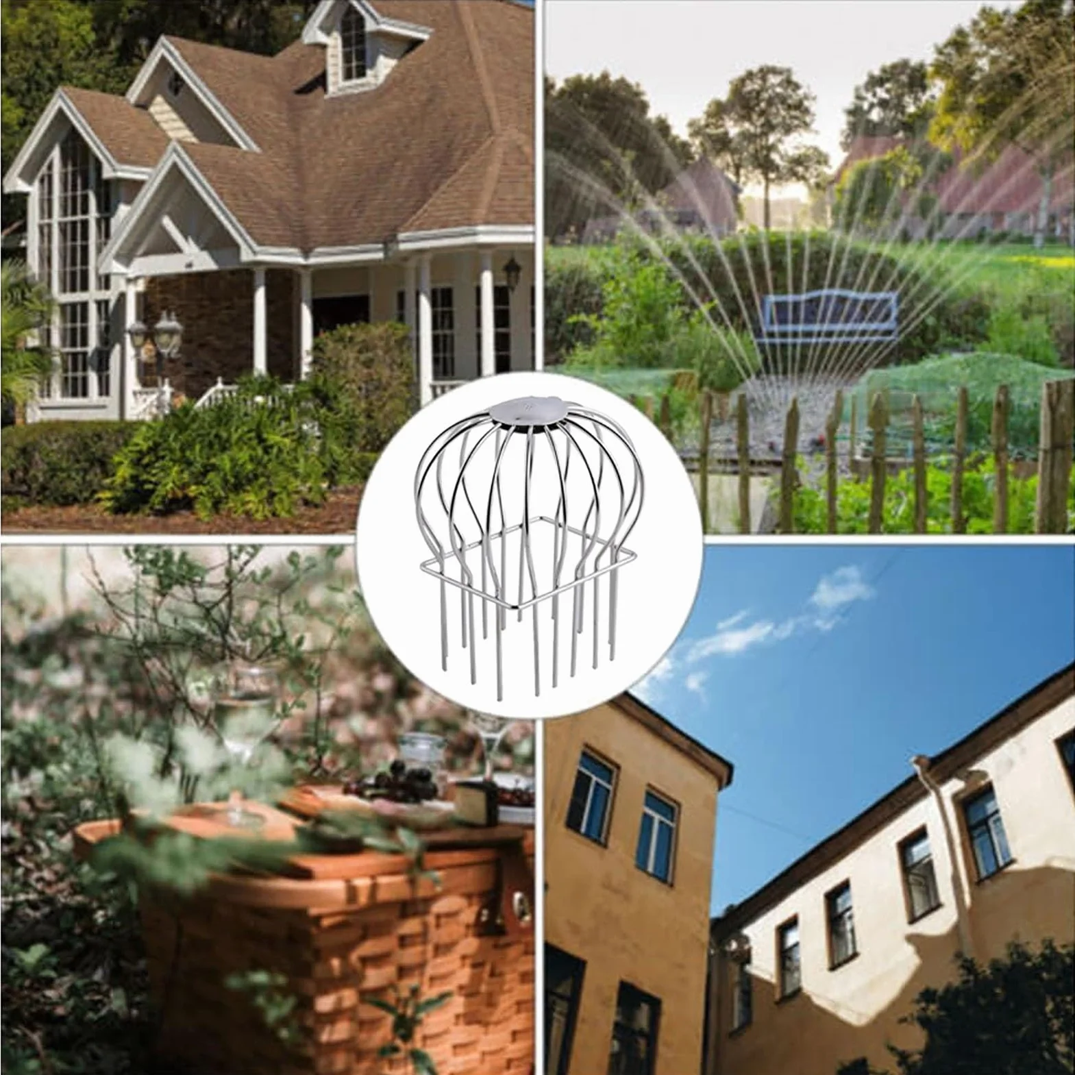 Osłona Rynny Filtr Liściowy Sitko Rynnowe Kwadratowe, Odporna na Rdzę Siatka Zabezpieczająca Rynnę Dachową, Osłony Rury Spustowej do Liści, Gałązek, Gałęzi (Color : 6 PCS, Size : Small 5x7cm (2x3in)