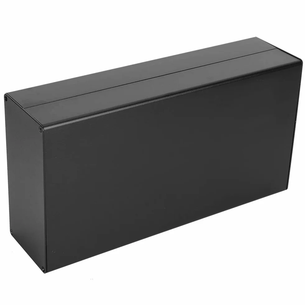 Obudowa Aluminiowa PCB, Skrzynka Przyłączeniowa z Odprowadzaniem Ciepła, Czarna, Piaskowana, 80 x 160 x 300 mm