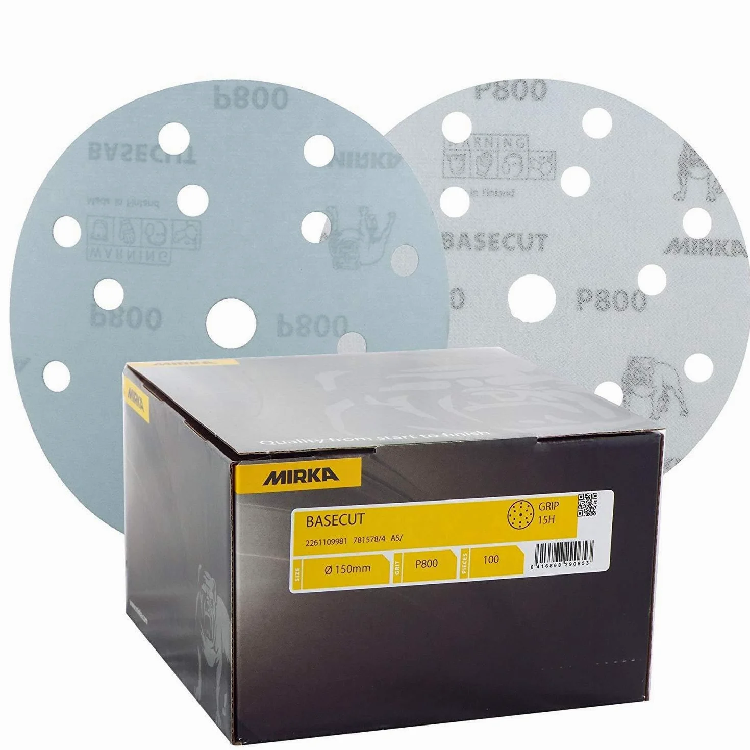 MIRKA Tarcze BaseCut Ø 150 mm GRIP P120 15-krotnie perforowane jednostka opakowania=100 szt.