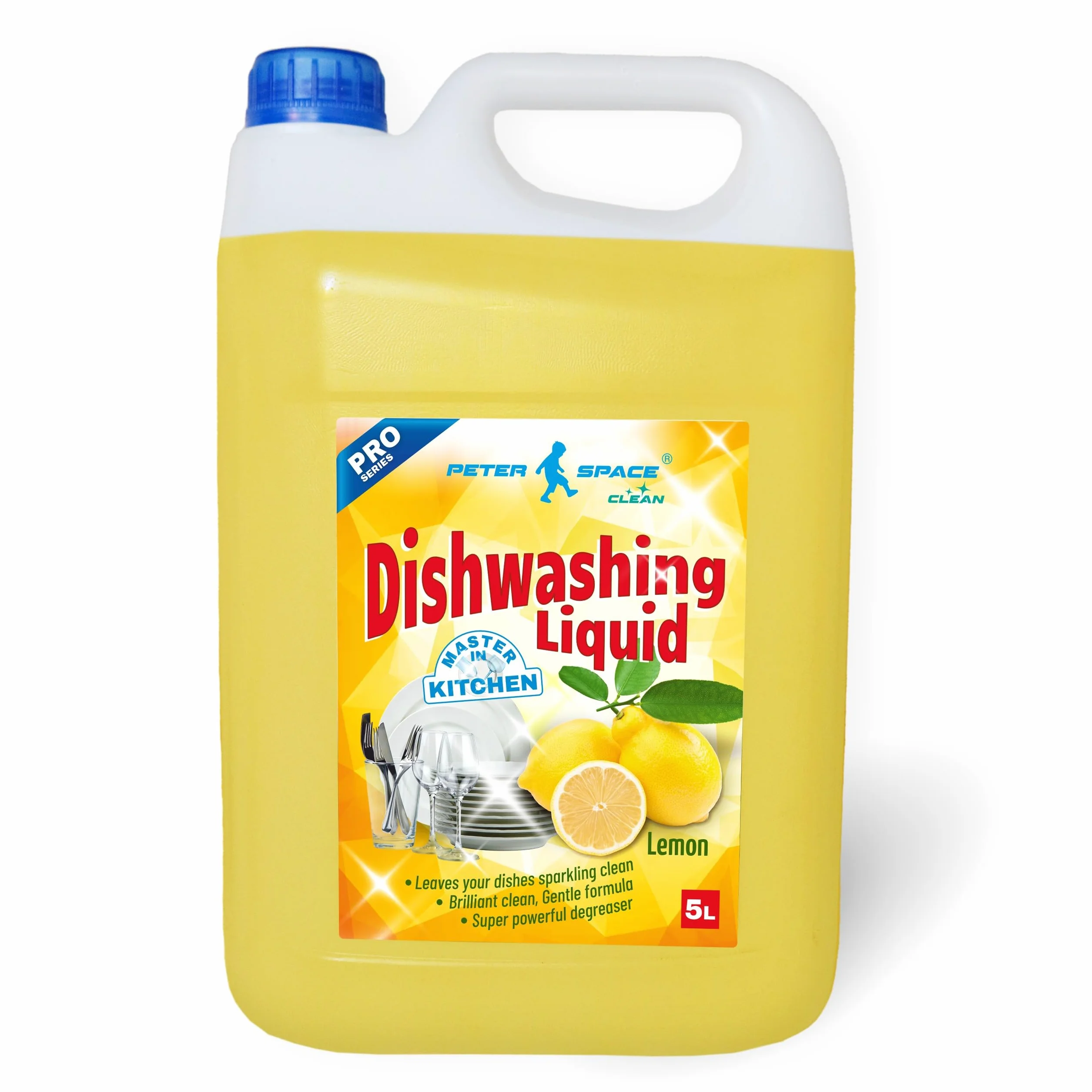 Detergent do mycia naczyń, płyn do mycia, detergent do ręcznego mycia naczyń, cytryna, 5-litrowy kanister z najwyższą mocą usuwania tłuszczu, zapewnia czyste naczynia nawet w zimnej wodzie, detergent