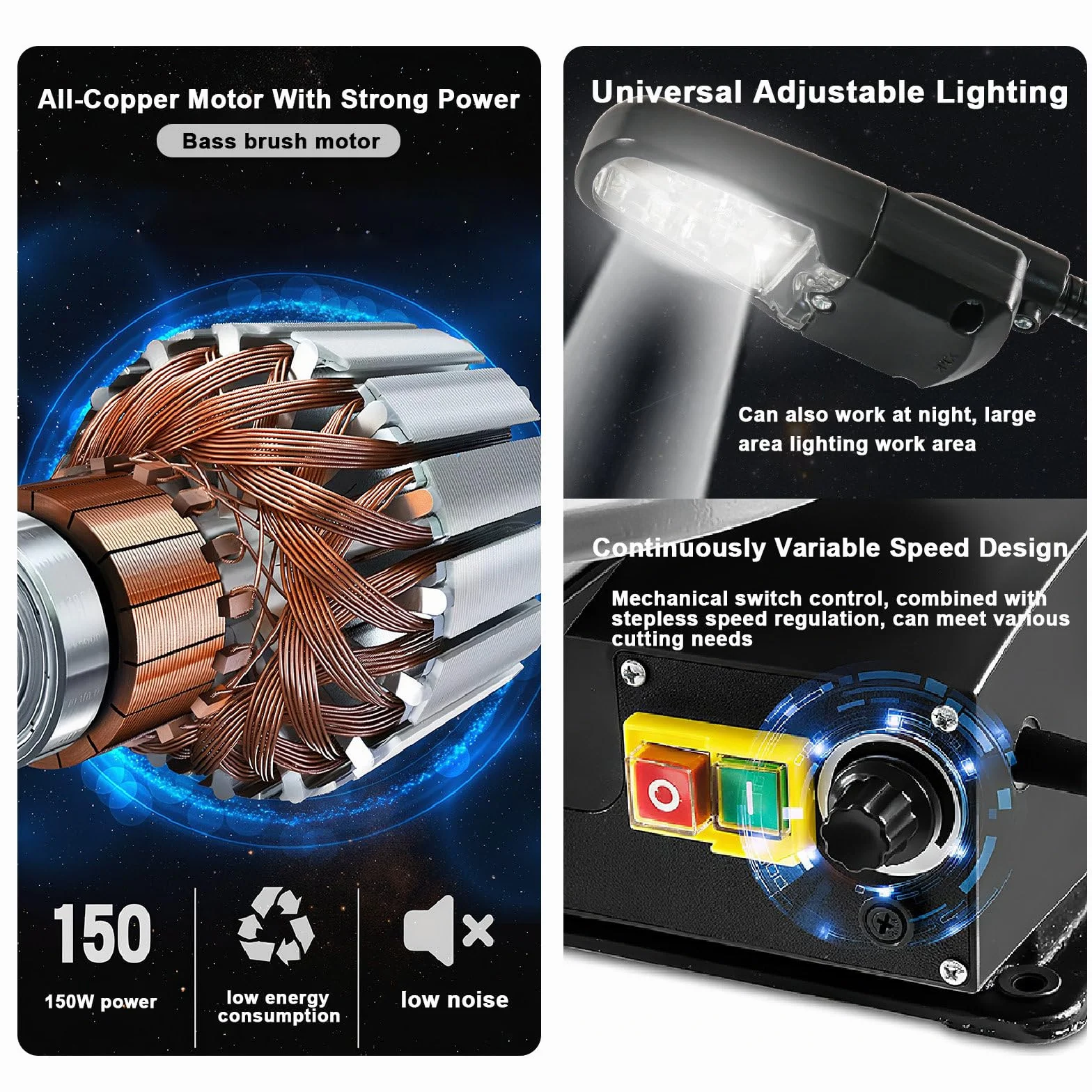 Wyrzynarka 16 Cali, 150 W, Z Odchylanym O 45° Metalowym Stołem Roboczym Do Cięć Ukośnych, Elektryczna Piła Włosowa, Beznarzędziowa Wymiana Brzeszczotu