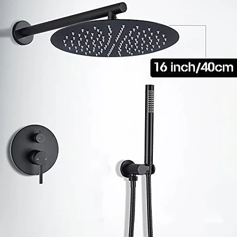 Matowa Czarna Bateria Natryskowa Conceabrass Bateria Natryskowa Jednouchwytowa Bateria Natryskowa Do Łazienki Z Ciepła Zimną Wodązestaw Natryskowyzestaw Natryskowy,10 Inch Shower Set