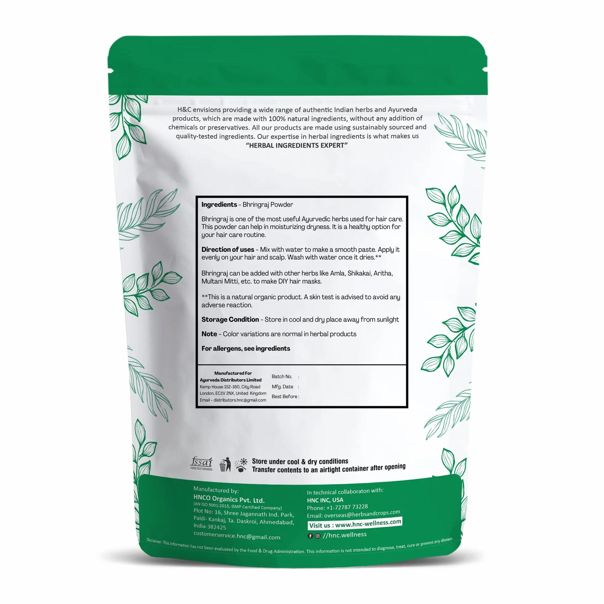 Naturalny proszek Bhringraj 1 kg do włosów