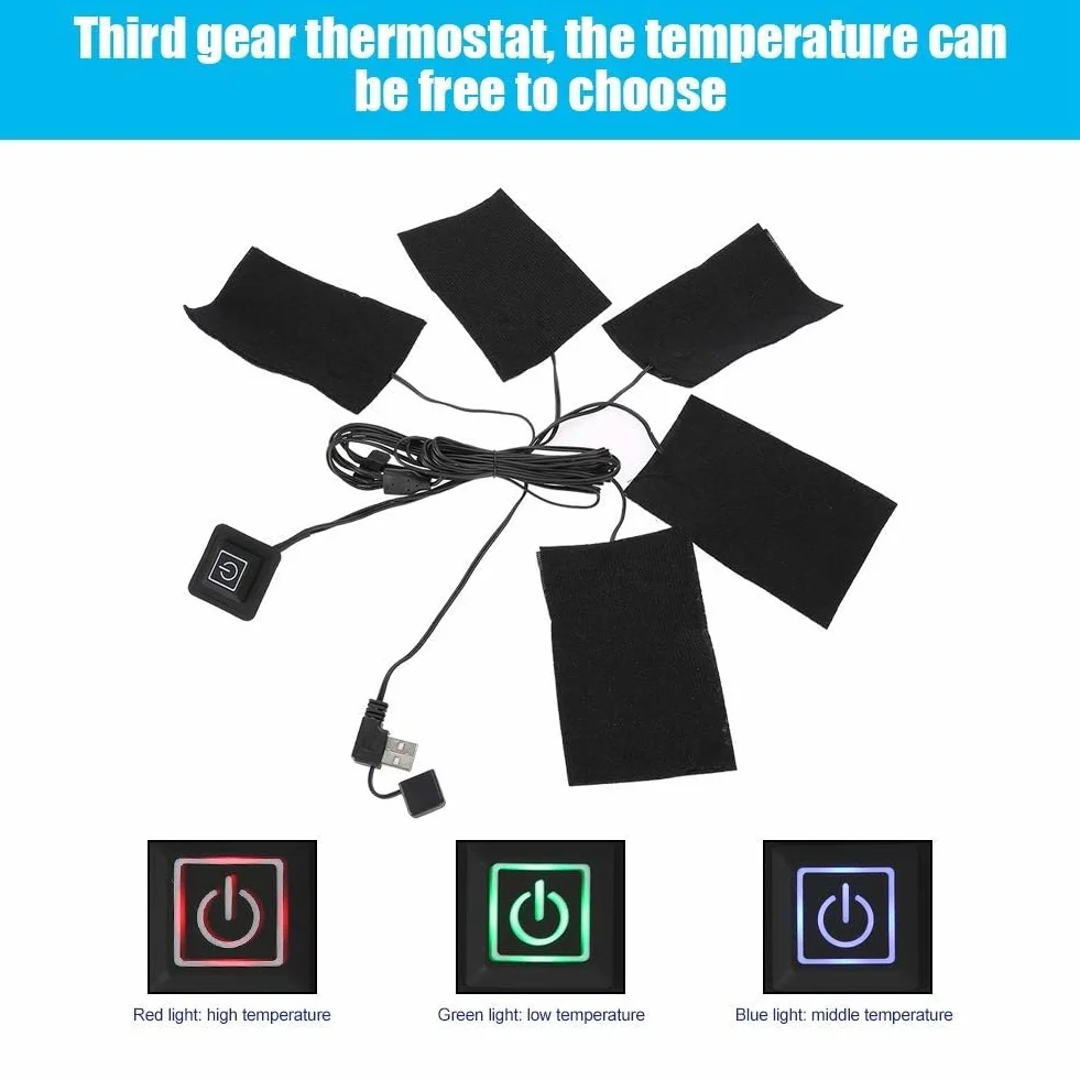 Mata grzewcza USB, koc grzewczy USB, elektryczna podkładka grzewcza, regulowana temperatura, składana, wodoszczelna