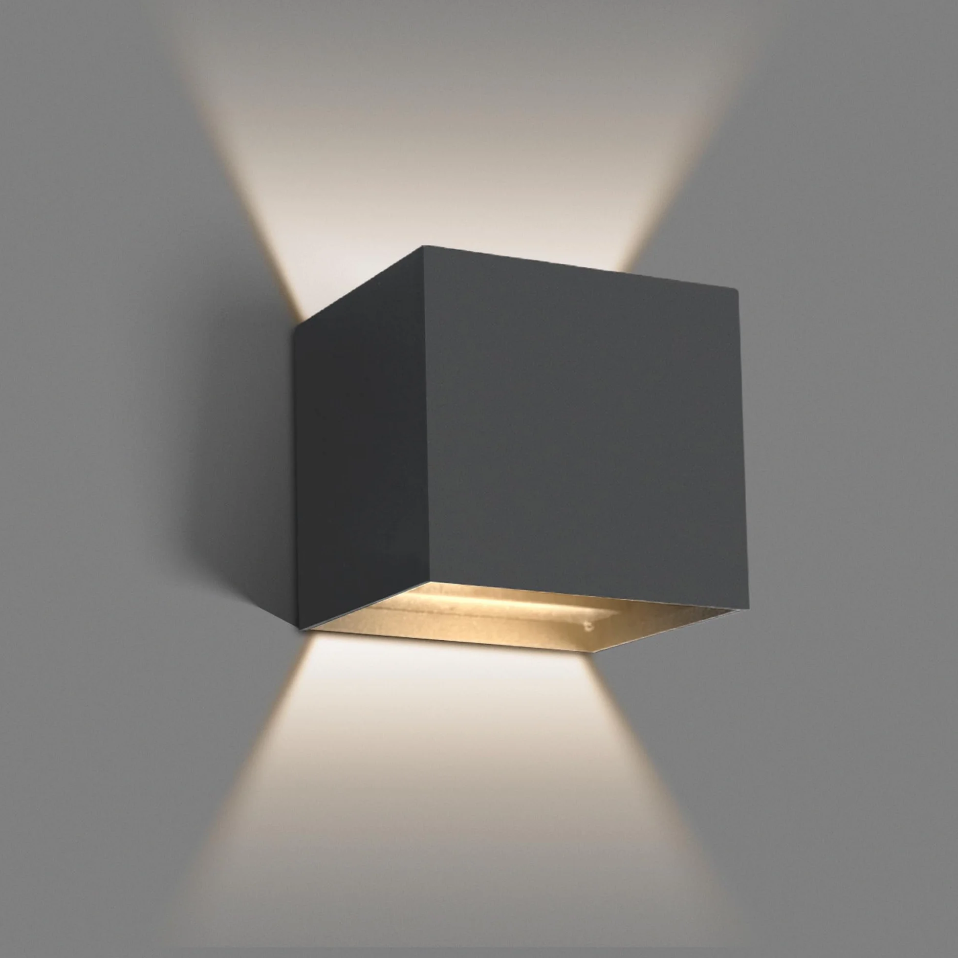 auralab Aluminiowy Kinkiet Zewnętrzny 620LM, Regulowany kąt Świecenia Lampa Zewnętrzna 6W, Zewnętrzna Ścienna Lampa LED Góra Dół 4000K, IP65 Wodoodporna na Ganek, Taras, Ogród, Sypialnia