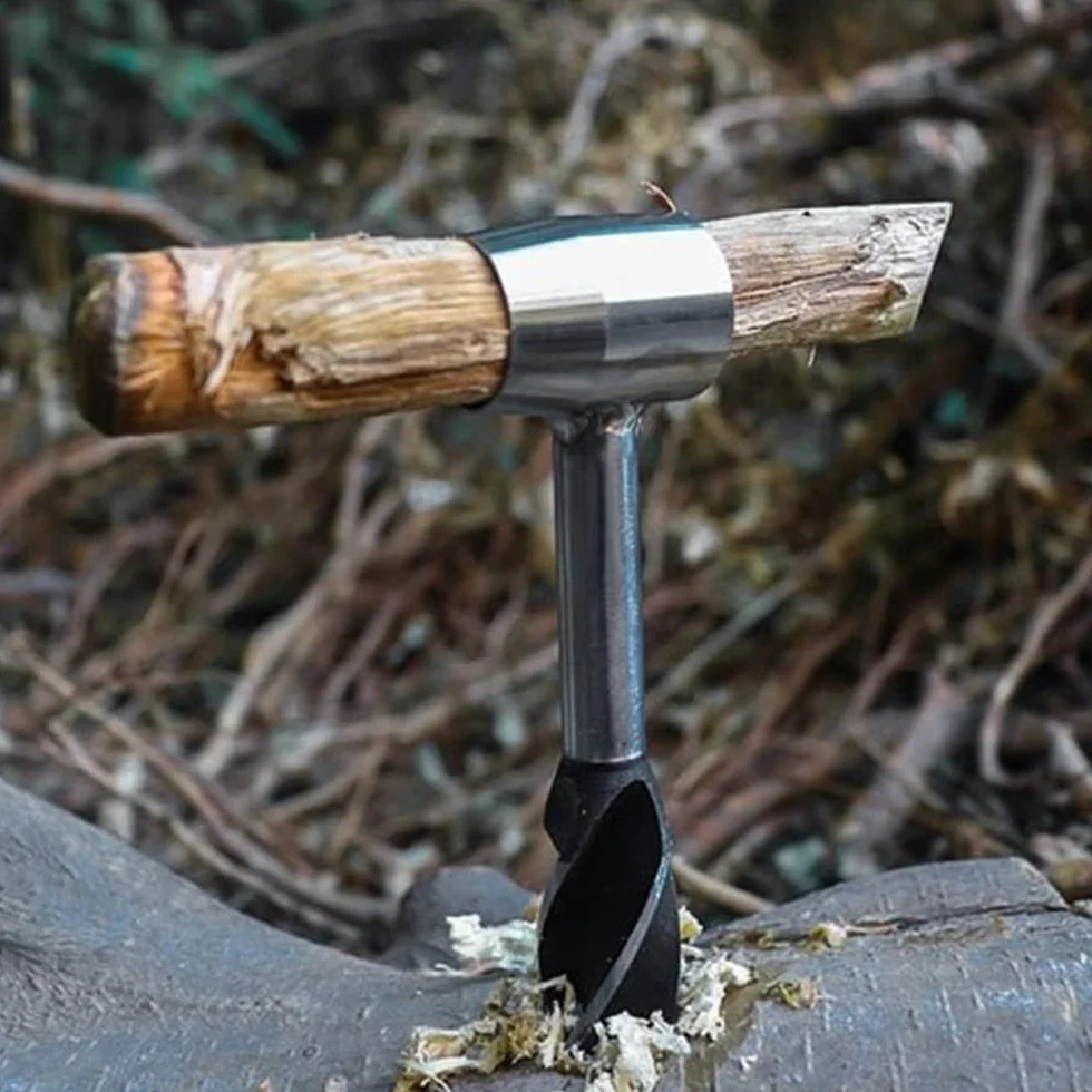 Bushcraft zestaw wierteł ręcznych z kaburą, wielofunkcyjne narzędzie survivalowe, ręczny ślimak, wiertło ręczne, ślimak Scotch Eye, narzędzia survivalowe do bushcraft