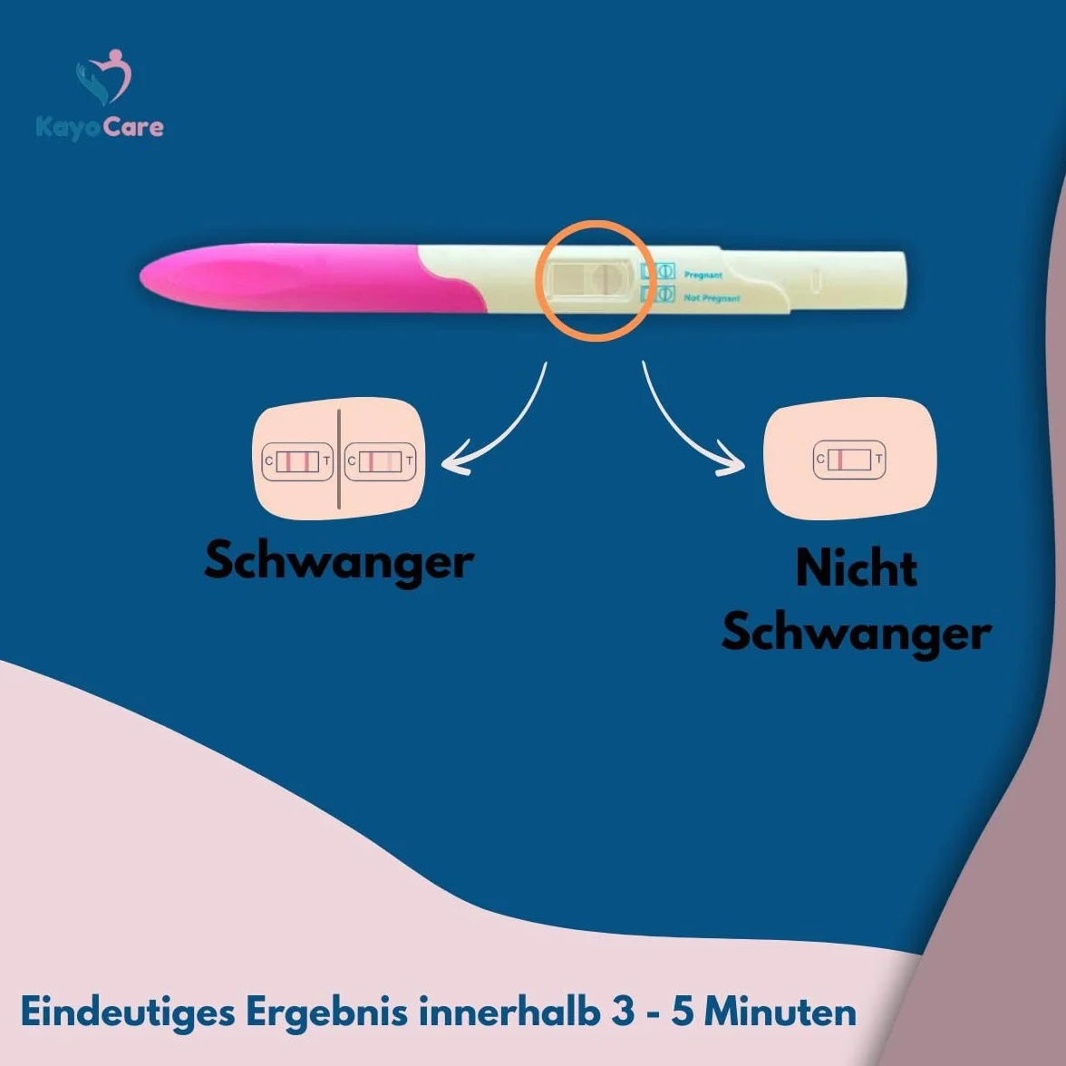 3 x KayoCare test ciążowy – 25 miu/ml – bardzo czuły – wczesny test ciążowy z wysoką dokładnością – testy dla szybkich i wiarygodnych wyników – wczesny test ciąży
