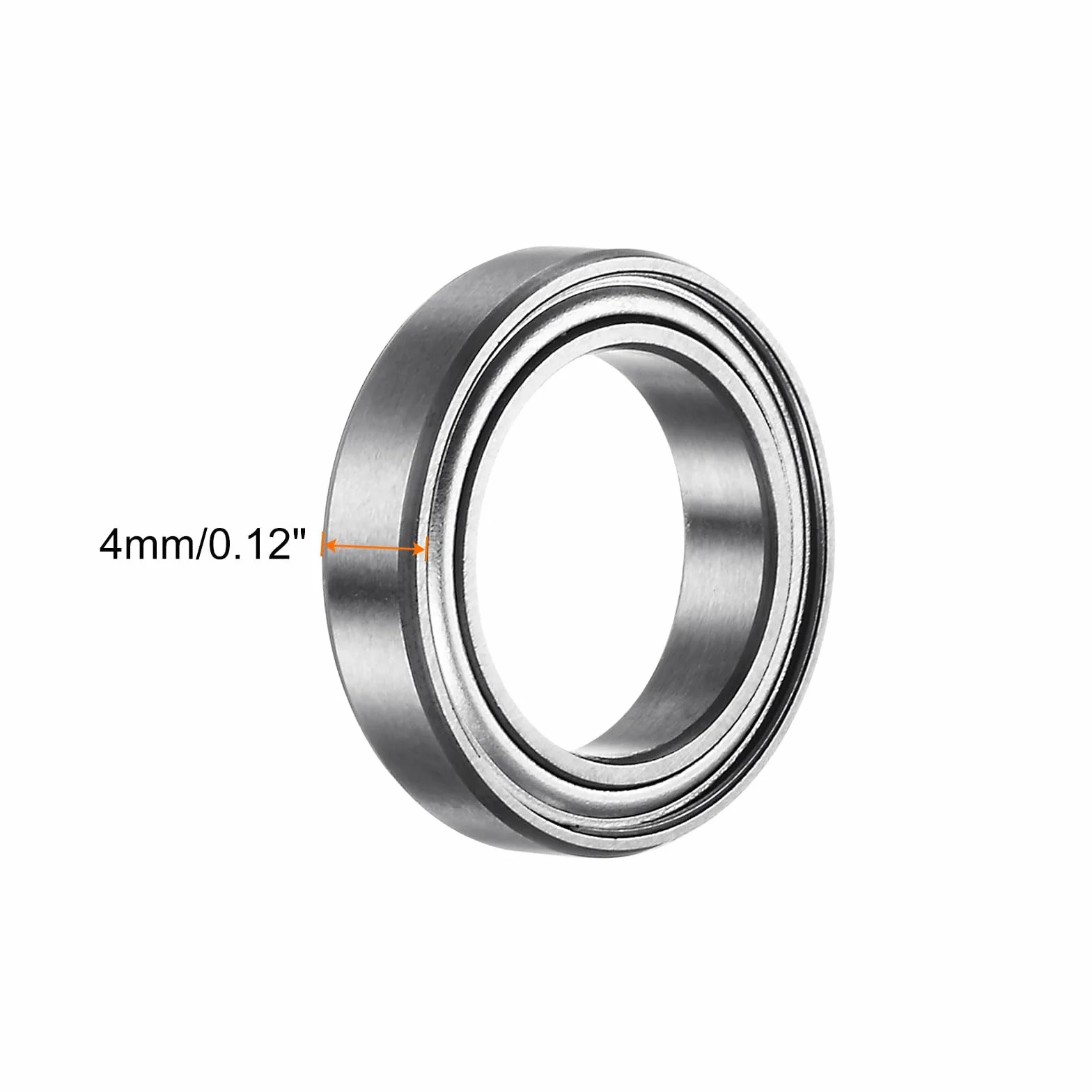 sourcing map 10 sztuk 6701ZZ łożyska kulkowe zwykłe, stal chromowana, podwójnie zabezpieczone metalem łożysko 12 mm x 18 mm x 4 mm