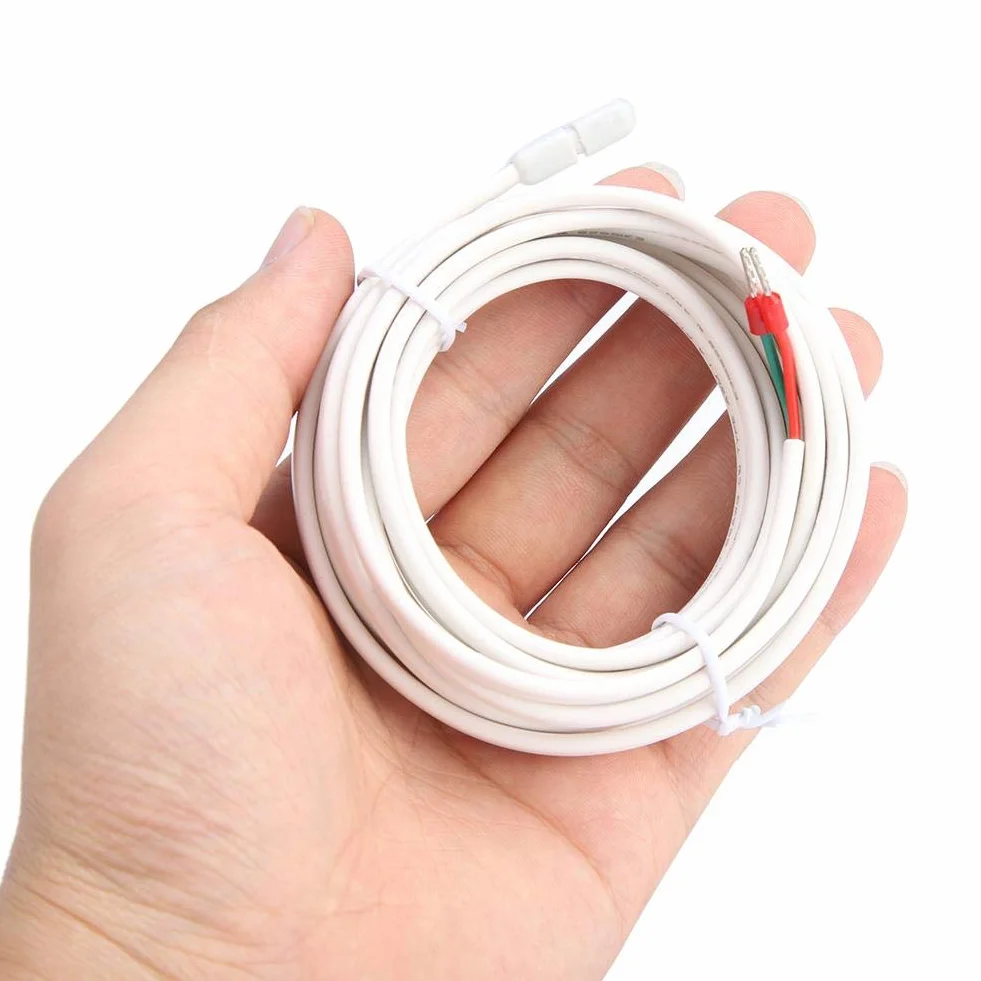 VOBOR Termostat sonda czujnikowa 3 m, sonda RTD, czujnik temperatury podłogowej, kabel sondy, ogrzewanie podłogowe, termostat, akcesoria do systemu ogrzewania podłogowego, termostatu