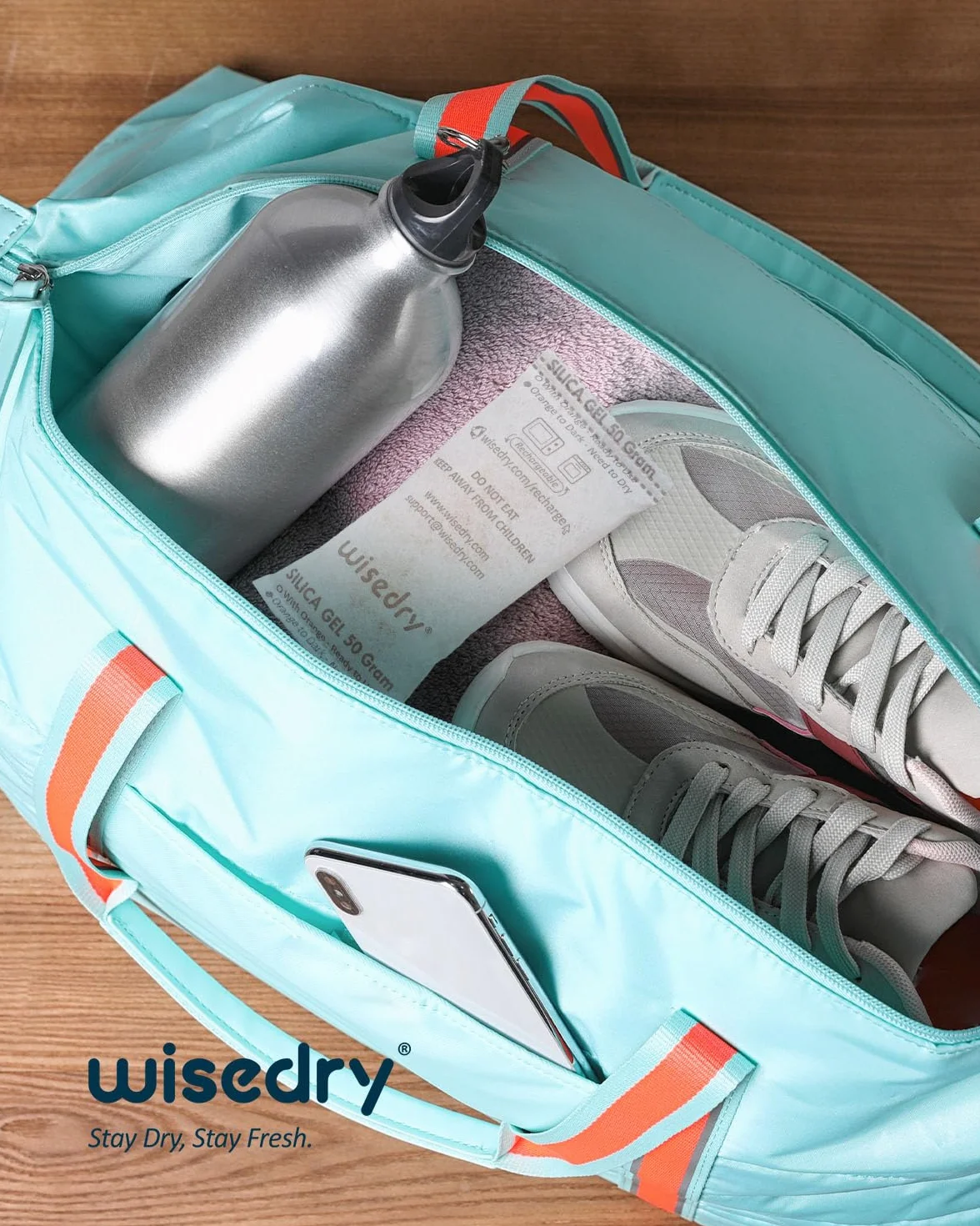 wisedry Odnawialne saszetki z żelem krzemionkowym 50 g (6 opakowań), pomarańczowe koraliki klasy spożywczej, zmieniające kolor, szybko reaktywują silny pochłaniacz wilgoci, do książek, leków, żywności