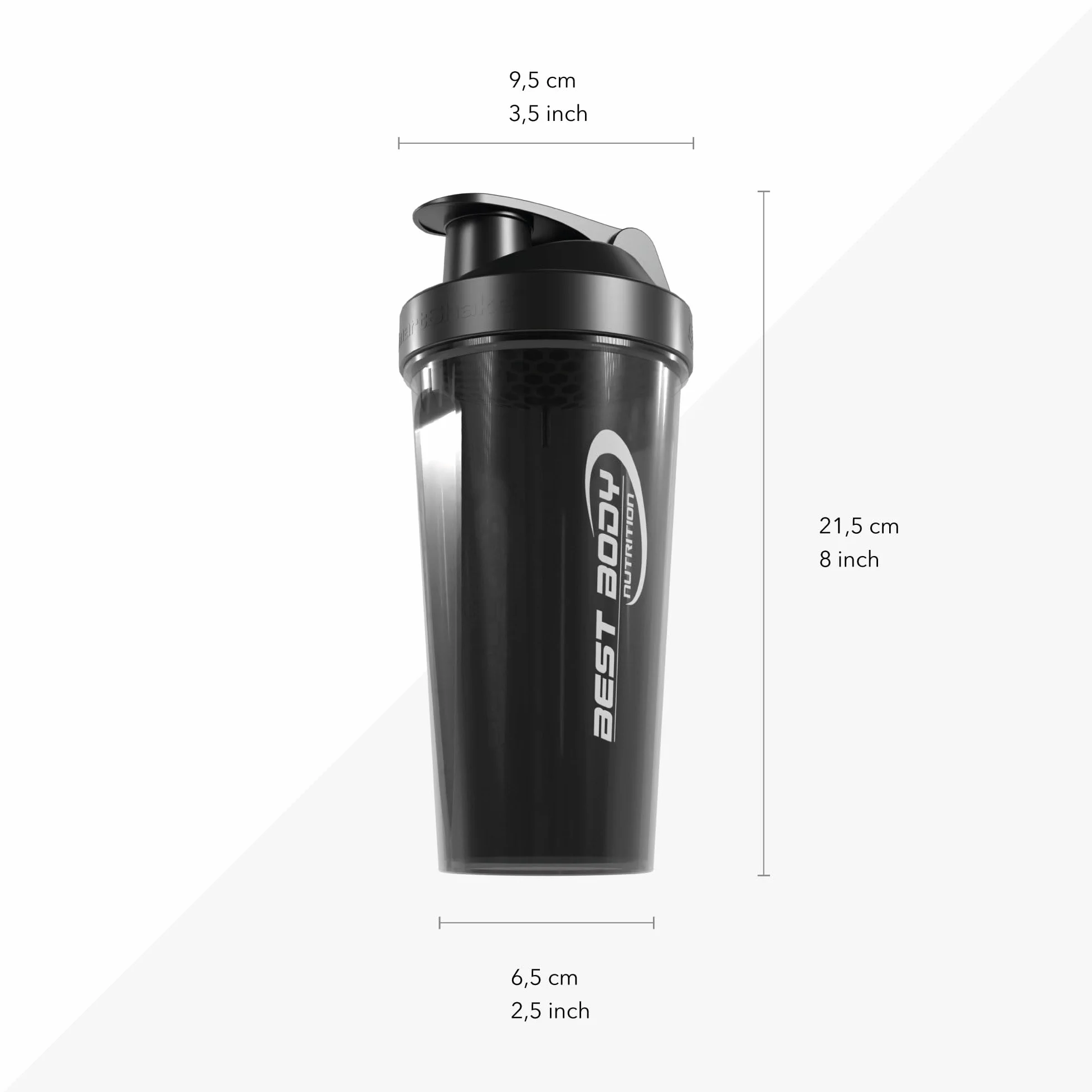 Best Body Nutrition 4260121349877 Shaker Proteinowy, 700 ml, Czarny