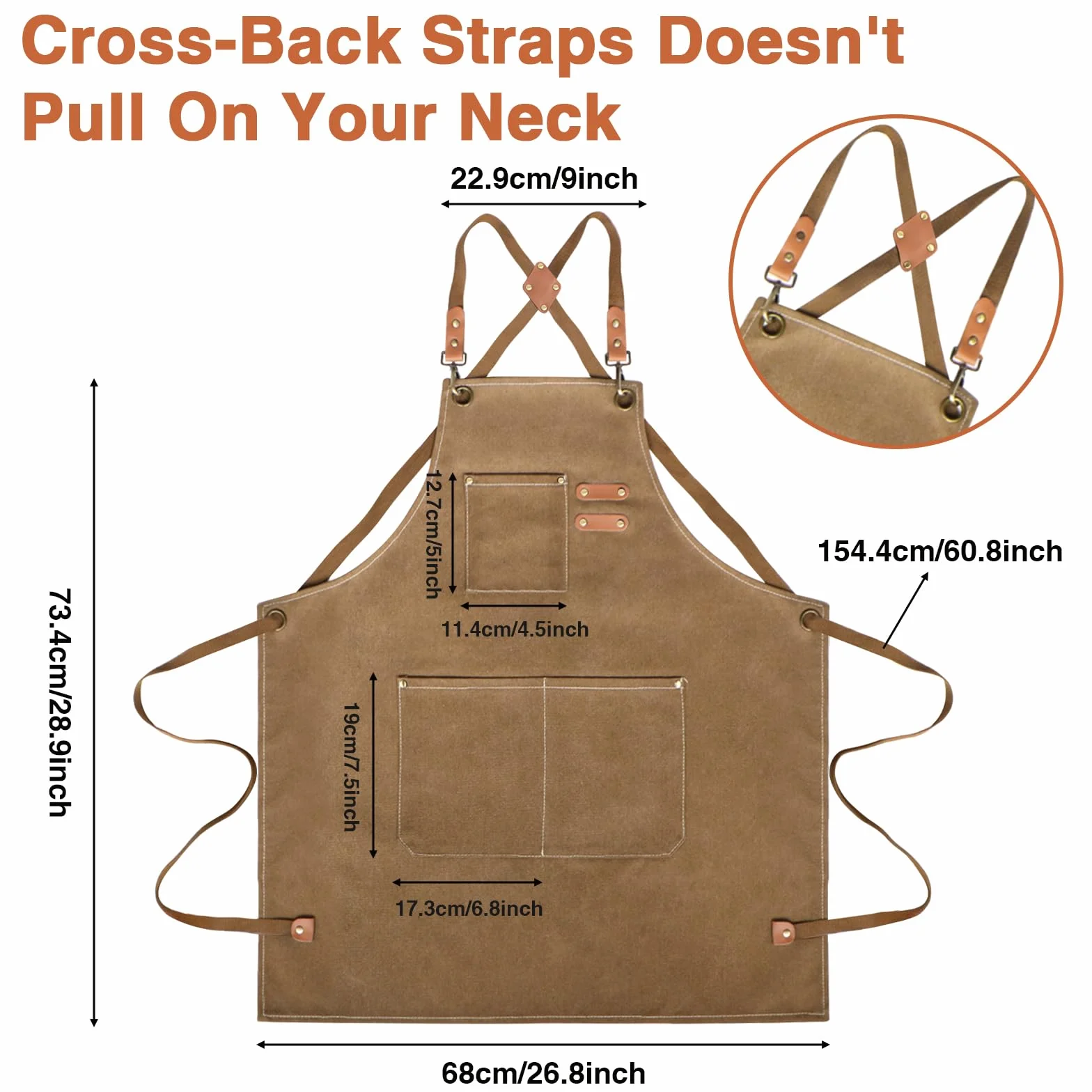 Płócienny fartuch roboczy męski,Men's Work Apron fartuch z 3 kieszeniami, Tool Apron for Men do kuchni, ogrodu, ceramiki, warsztatu, garażu i innych, dla mężczyzn i kobiet