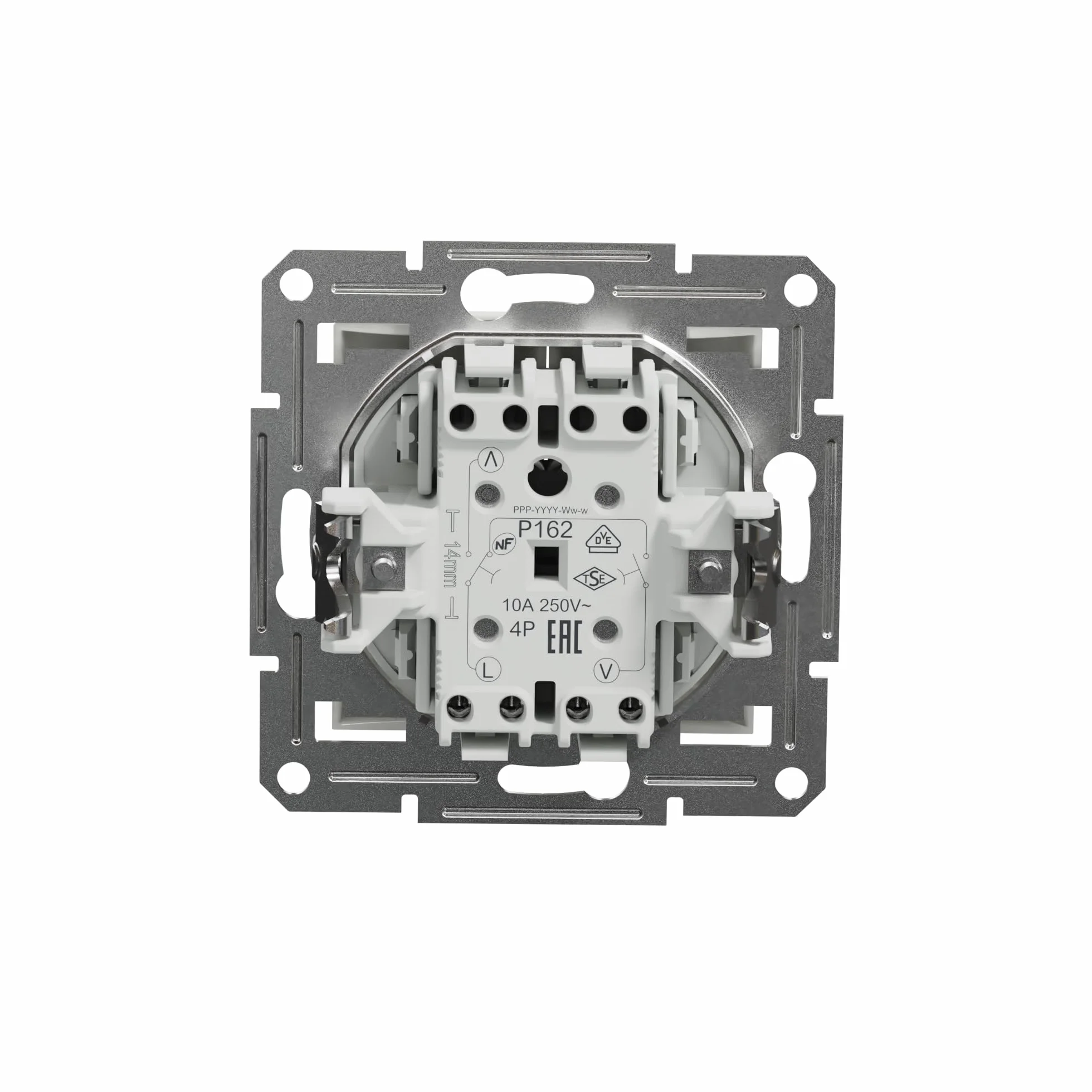 Schneider Electric Asfora EPH1370121D przycisk do rolet 10 A-250 V podtynkowy, przycisk żaluzji, zaciski wtykowe, biały