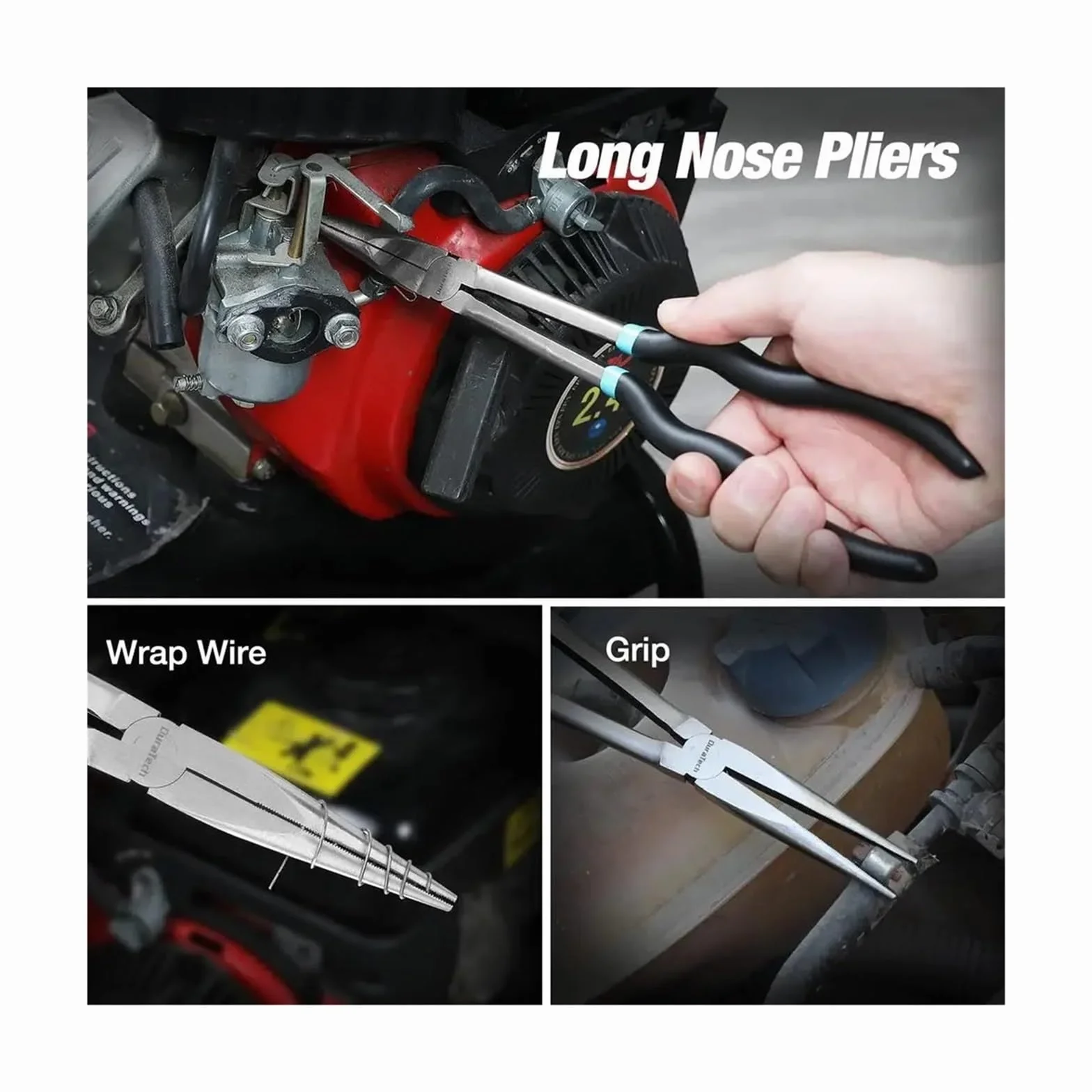 Zest szczypiec igłowych 11" Extra Long, stal CRV, zest narzędzi mechanicznych najwyższej jakości, proste 90°, 45°, zest szczypiec skośnych z wygiętymi końcami nadaje się do zastosowań motoryzacyjnych,