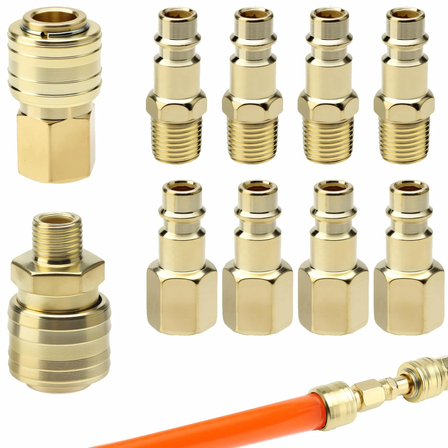 10 sztuk euro szybkozłączka 1/4" BSP, złączka sprężonego powietrza, złączki do sprężarki powietrza, węży, kompresorów"}