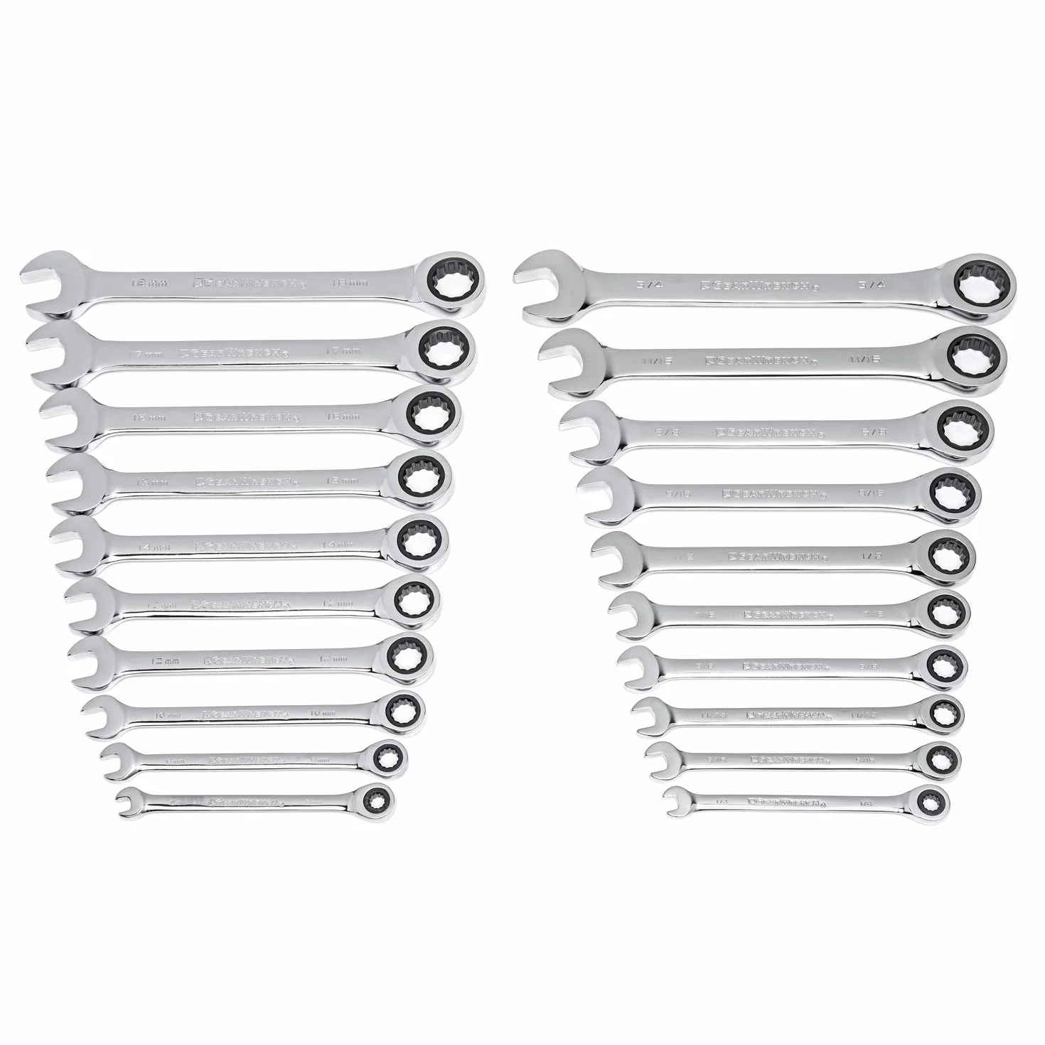 GearWrench 20 szt. Klucz płasko-oczkowy SAE/metryczny - 35720A-02