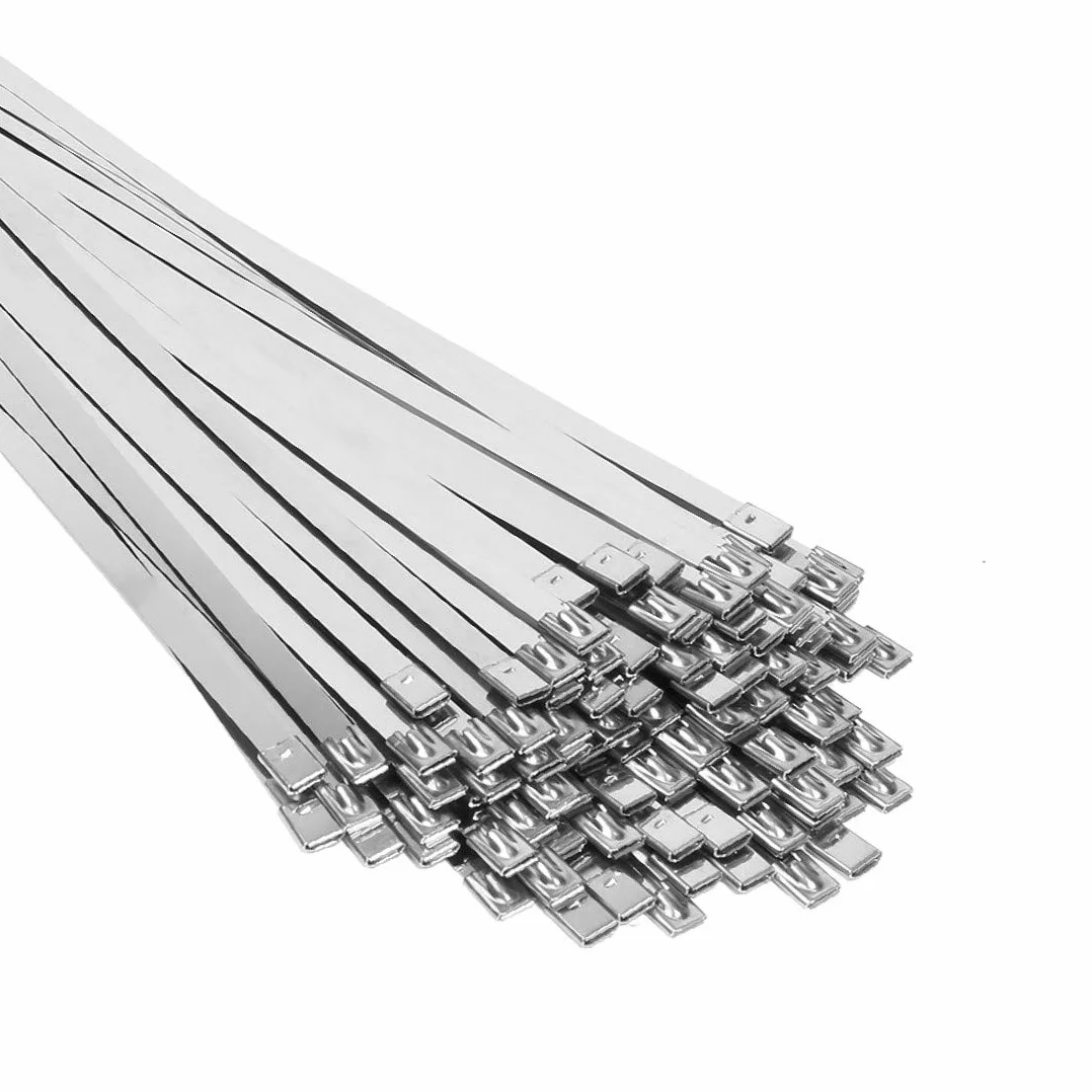 100 sztuk 21,7 cala ze stali nierdzewnej powlekane opaski zaciskowe do kabli blokujących(100 stücke 21,7 Zoll Edelstahl Auspuff Wrap Beschichtete Locking Kabelbinder