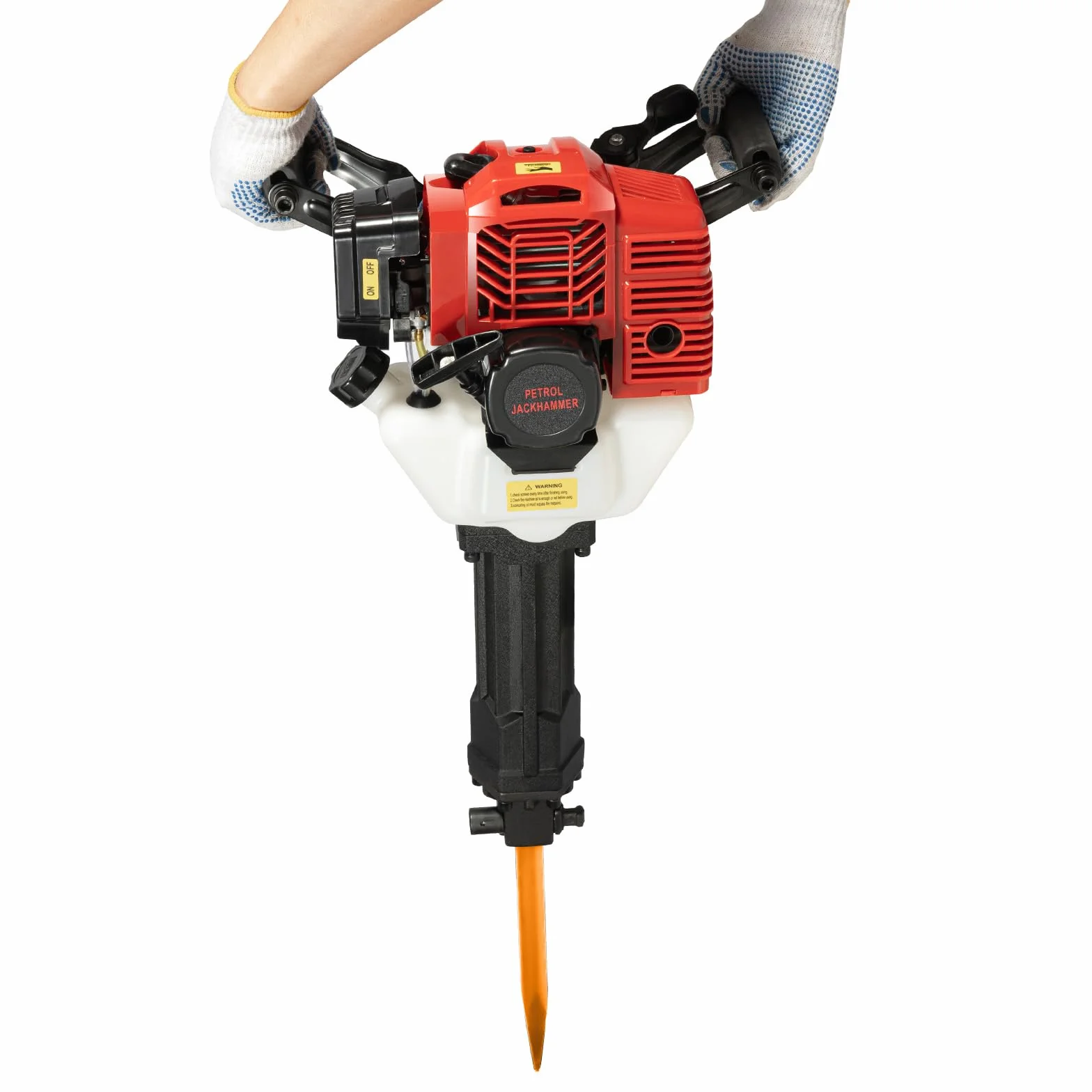 Młotek wyburzeniowy 1900 W 52 CC 2-suwowy młotek dłutowy do betonu z dłutiem spiczastym i płaskim, 1500 bpm, energia uderzenia 20-55J, cichy 70 dB, zbiornik 1,3 l